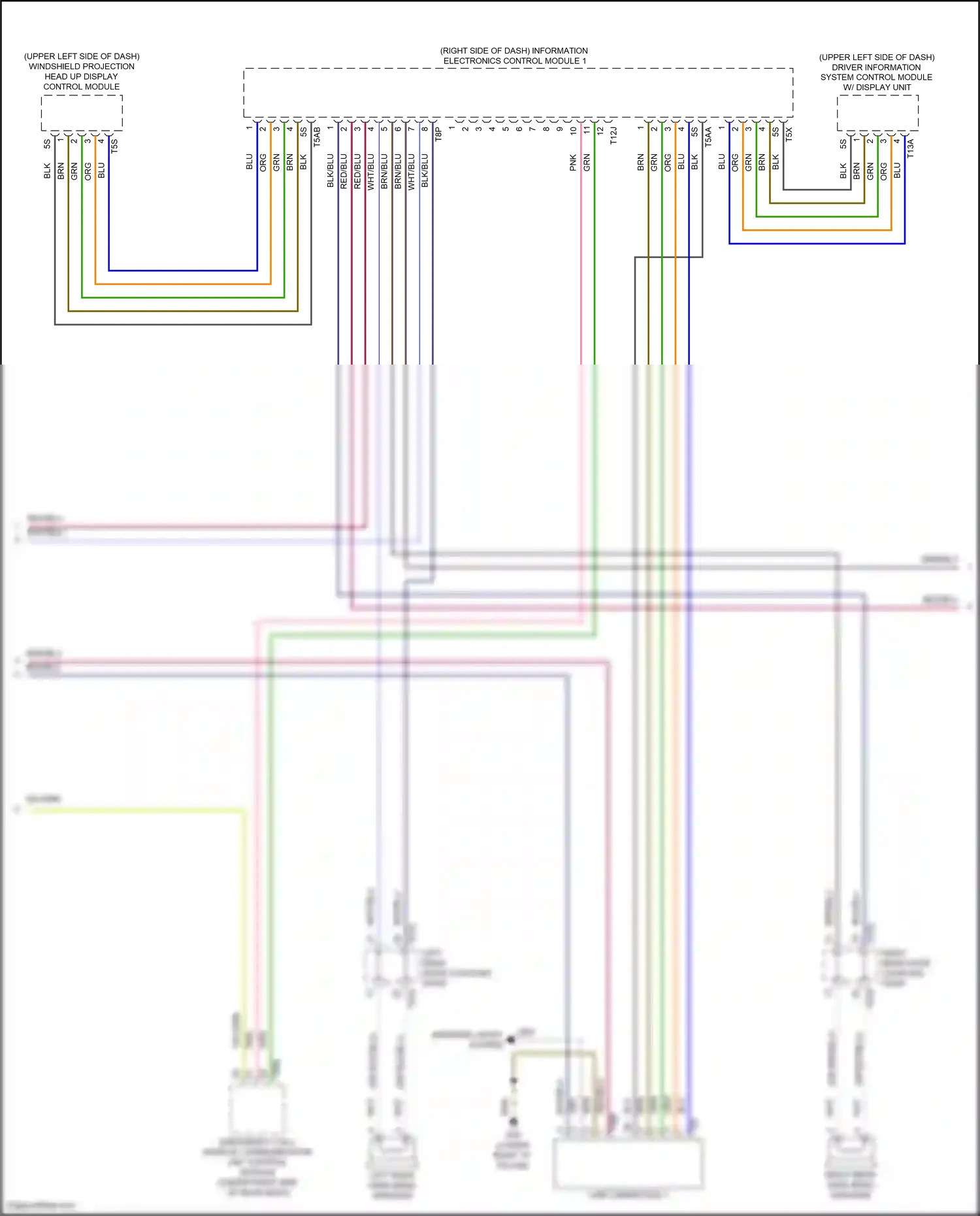 Wiring diagram windshield projection head up display control module for Volkswagen ID.4 X I (2020-2024) (4 of 8)