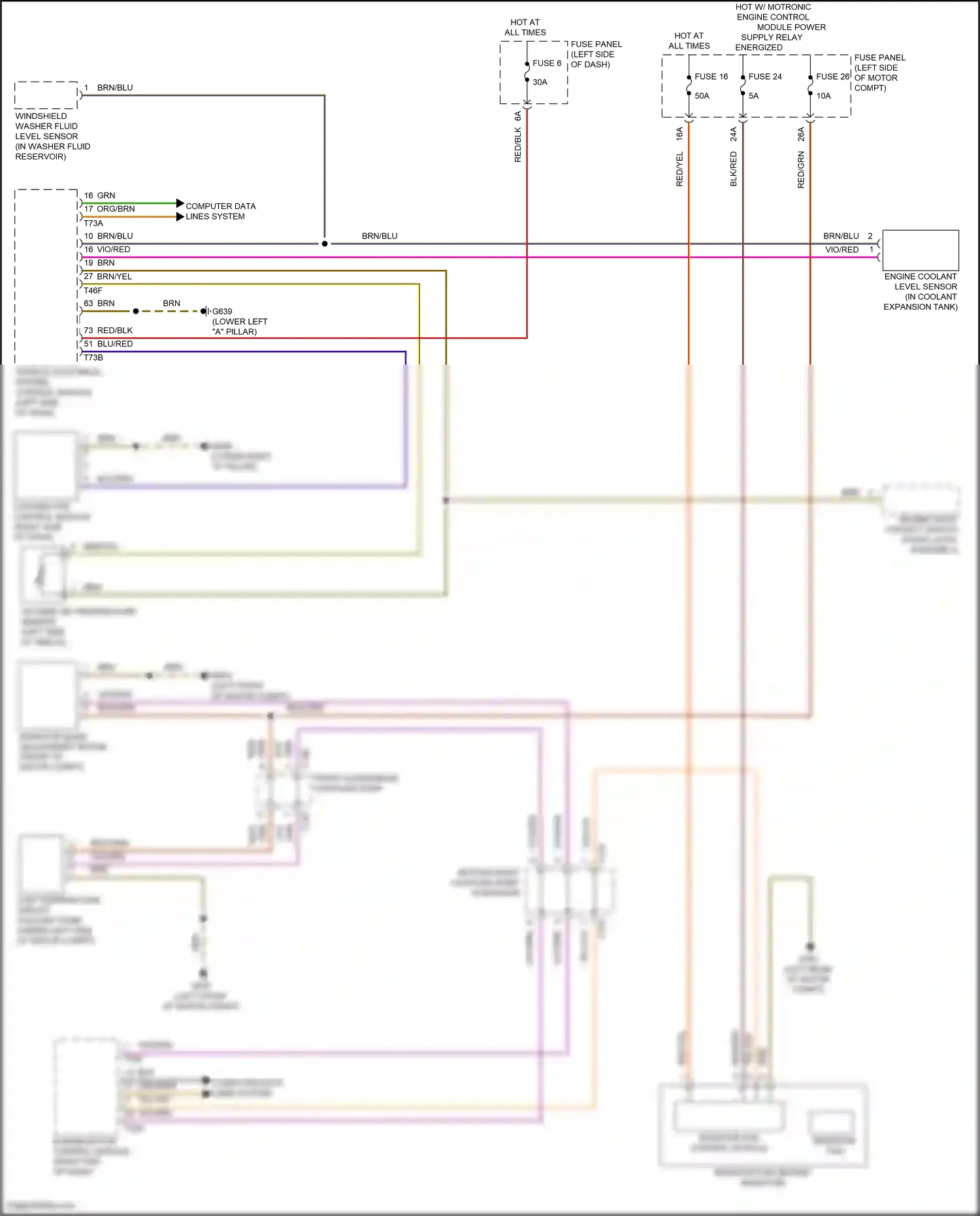 Wiring diagram windshield washer fluid level sensor for Volkswagen ID.4 X I (2020-2024) (3 of 4)