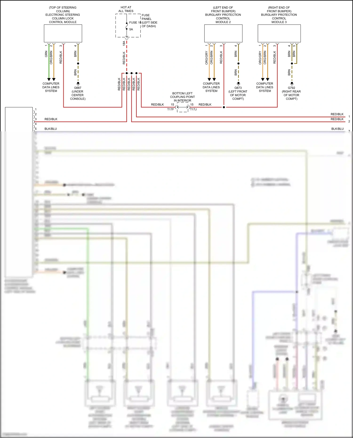 Volkswagen ID.4 I (2020-2024) access/start authorization control module wiring diagram  (1 of 4)
