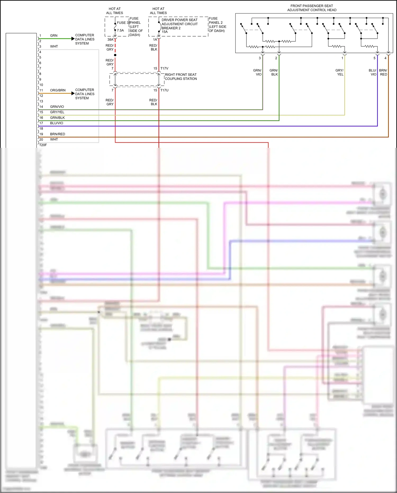 Volkswagen ID.4 I (2020-2024) massage function button wiring diagram  (3 of 3)