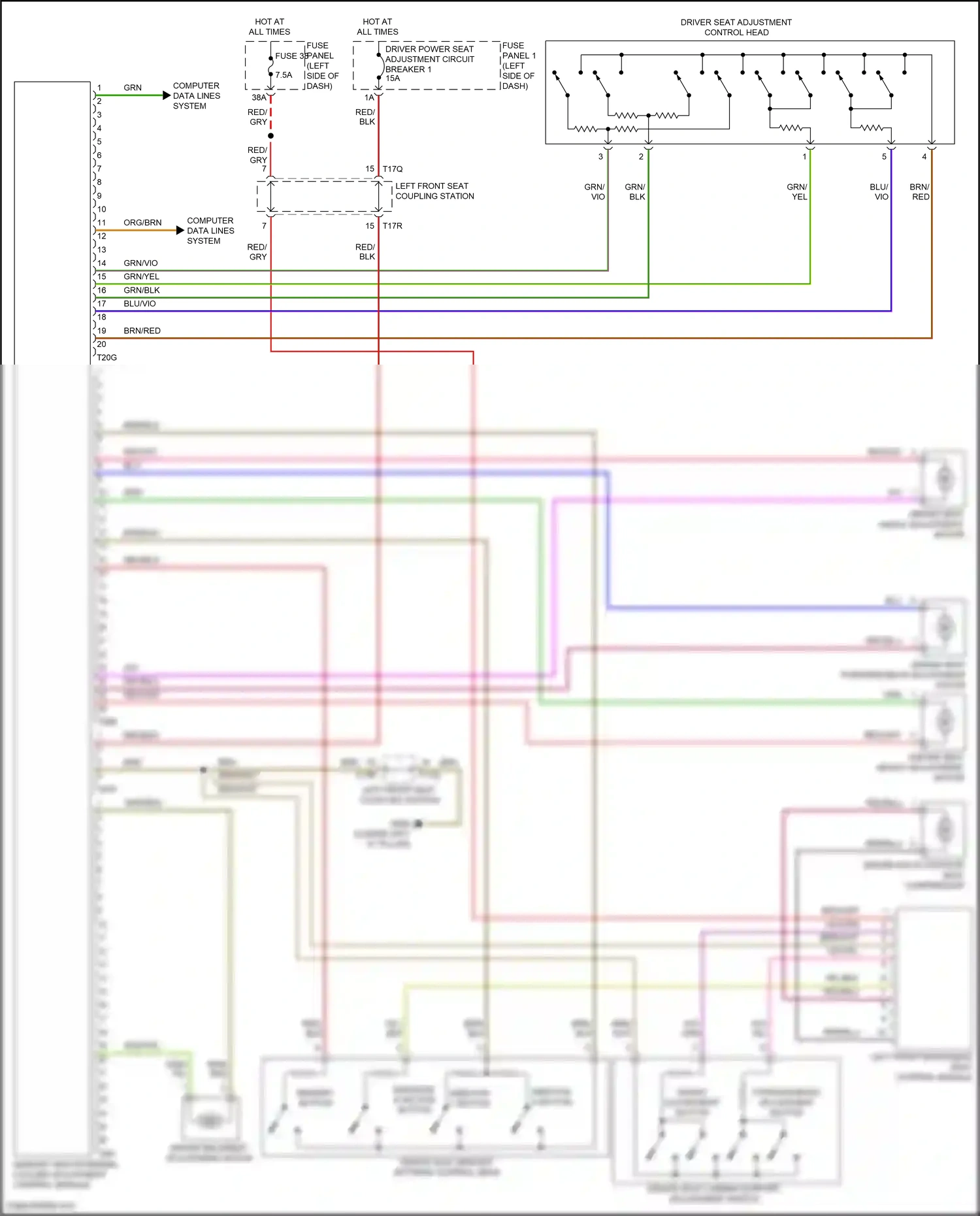 Volkswagen ID.4 I (2020-2024) massage function button wiring diagram  (1 of 3)