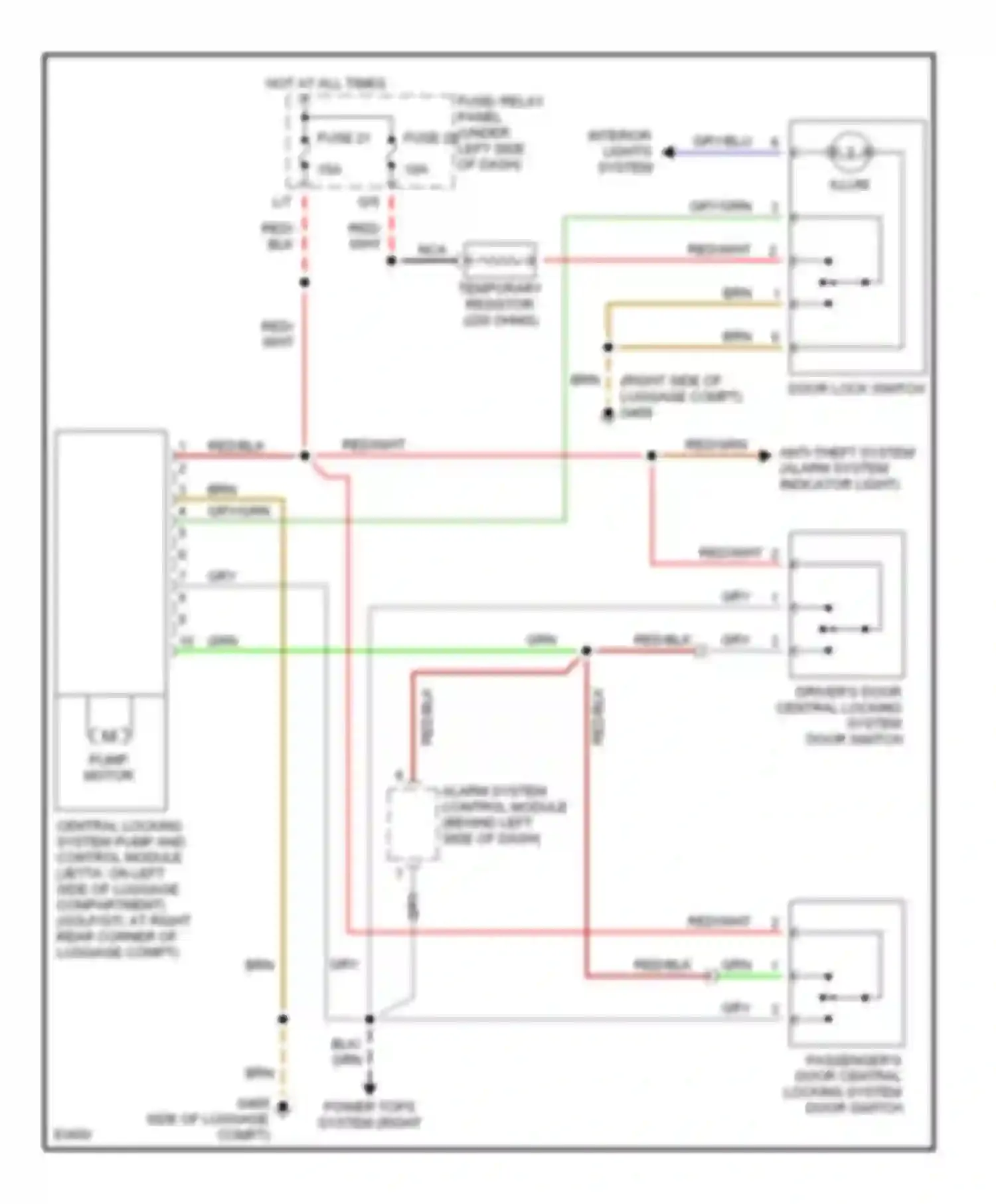 Jetta Volkswagen III (1992-1998): Power door lock circuit