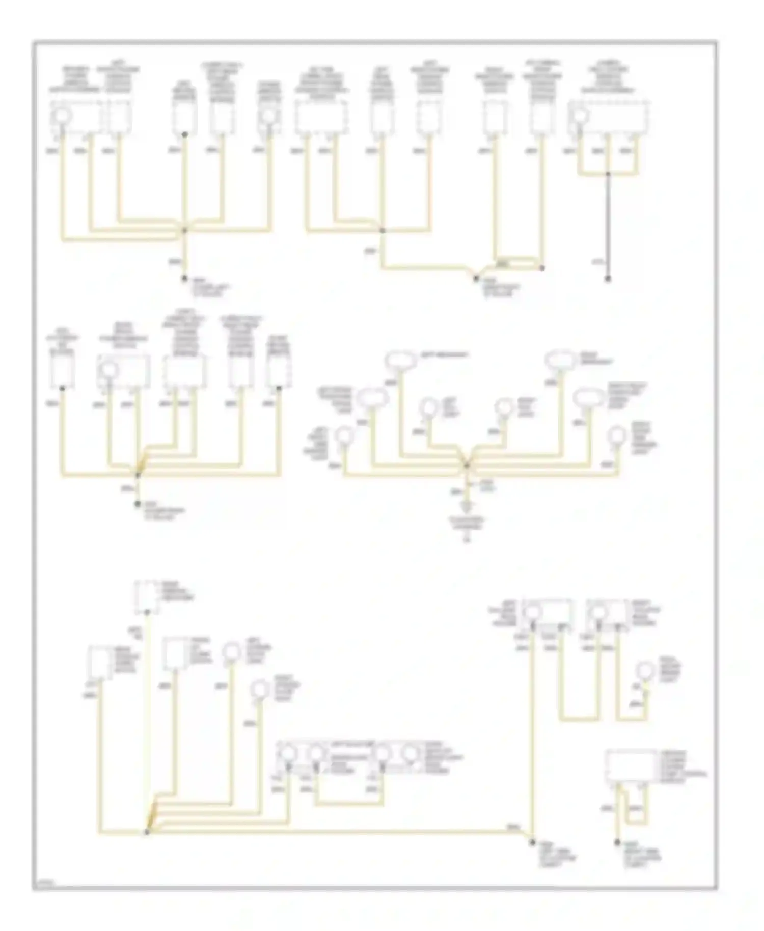 Wiring diagram right front park/turn signal light for Volkswagen Jetta III (1992-1998) (2 of 2)