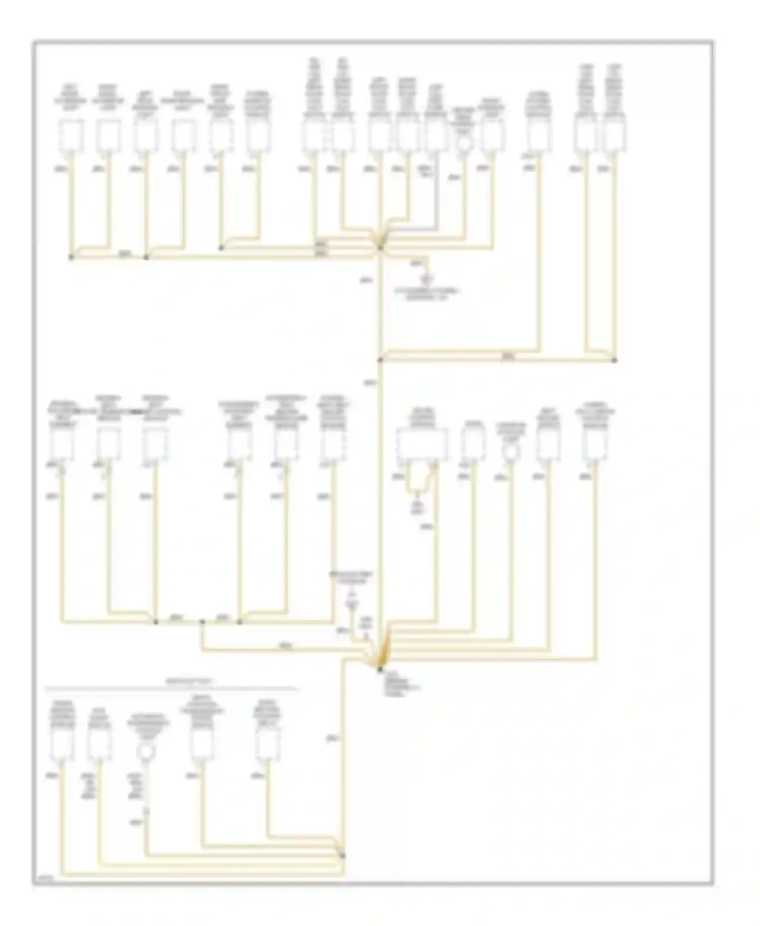 Wiring diagram right rear reading light for Volkswagen Jetta III (1992-1998) (2 of 2)