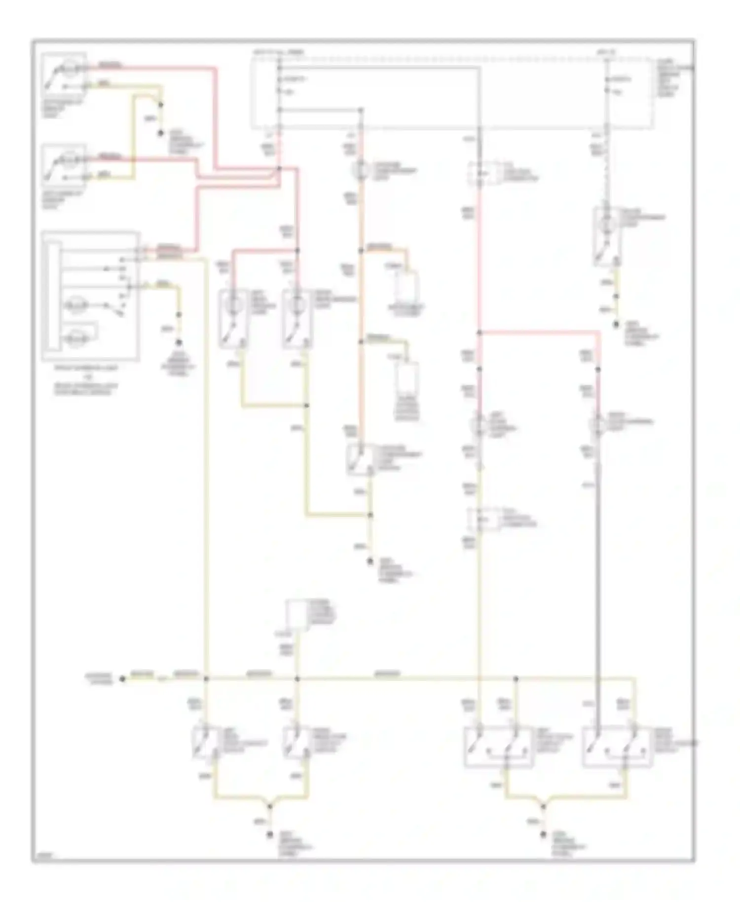 Wiring diagram warning system for Volkswagen Jetta III (1992-1998) (1 of 1)