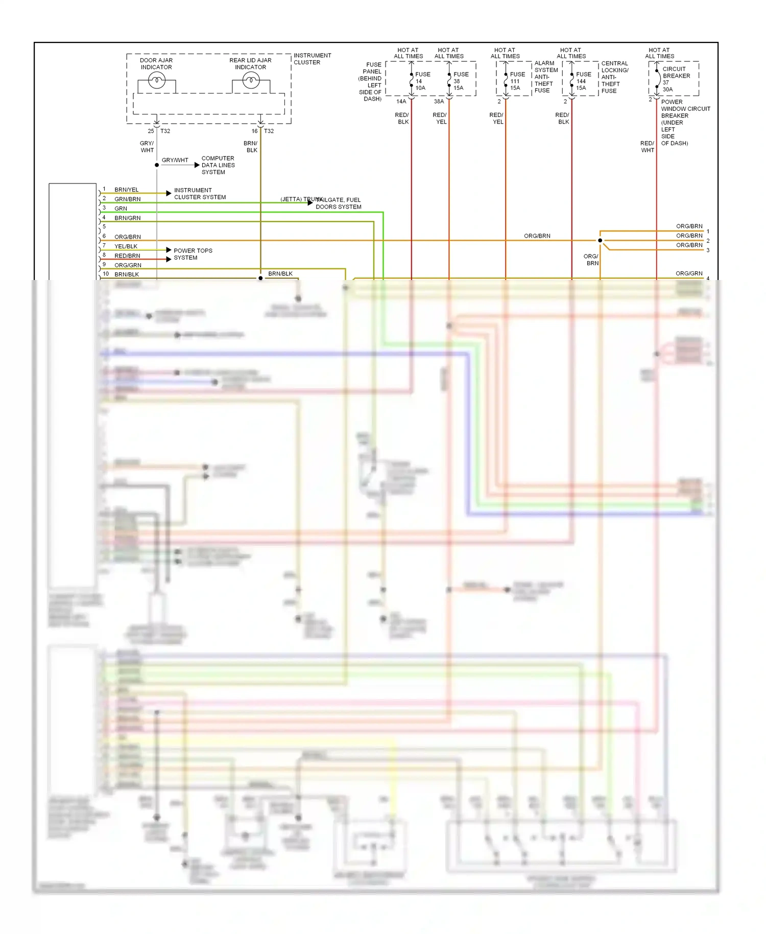 Volkswagen Jetta IV (1998-2005) computer data lines system wiring diagram  (15 of 22)