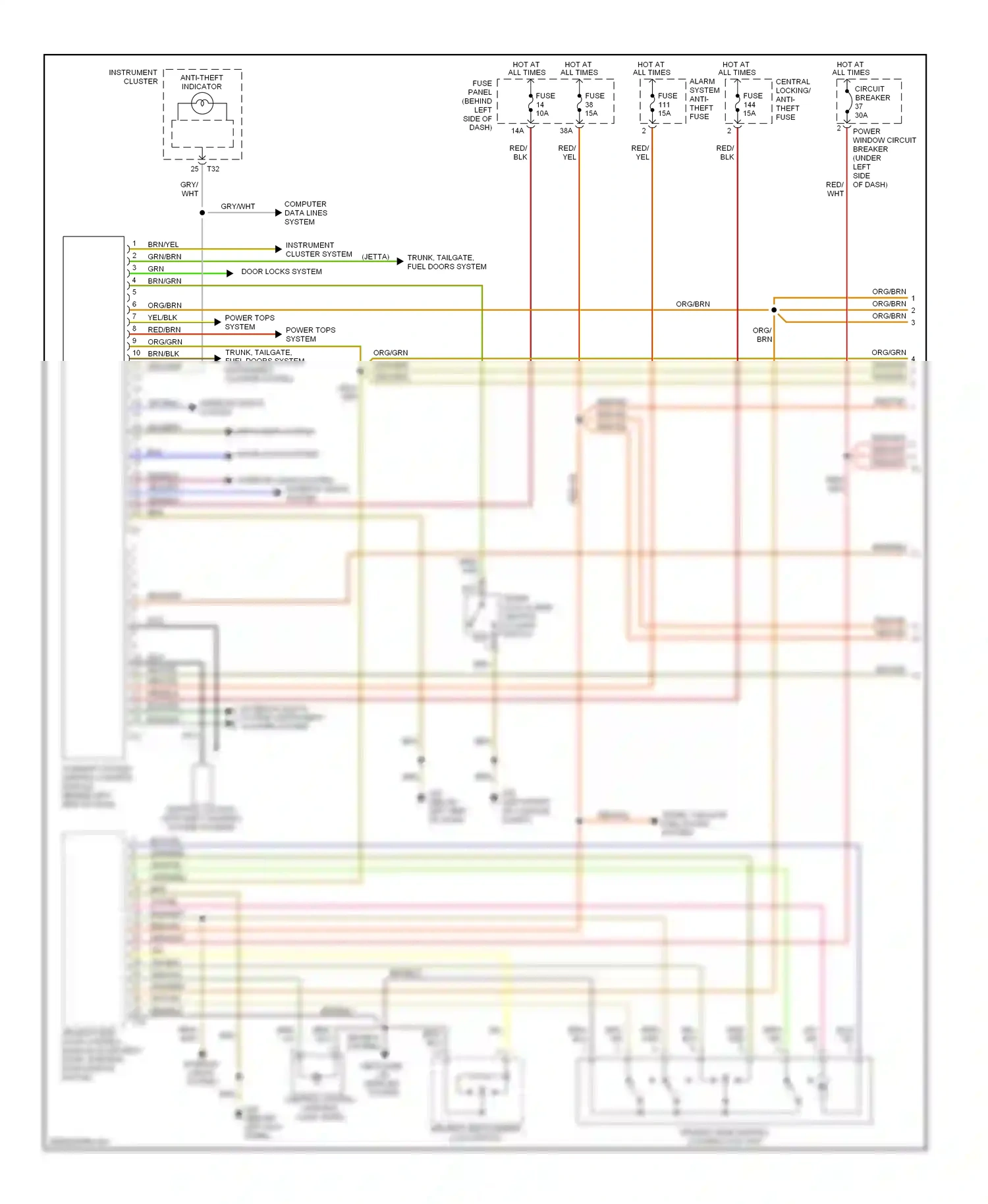 Volkswagen Jetta IV (1998-2005) computer data lines system wiring diagram  (7 of 22)