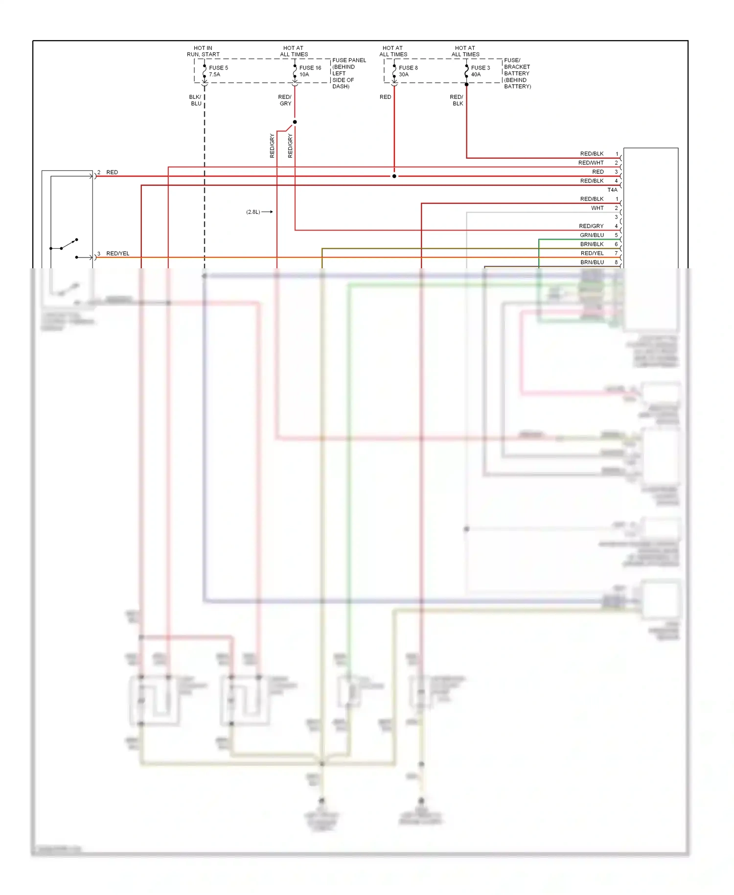 Volkswagen Jetta IV (1998-2005) indicator unit control module wiring diagram  (2 of 2)