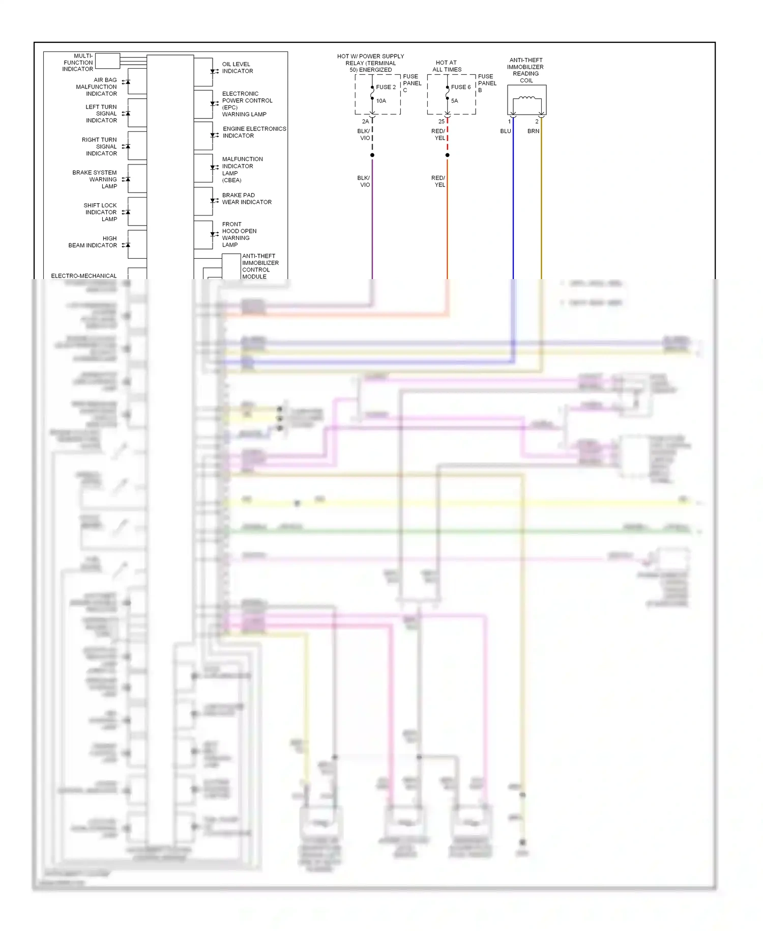 Volkswagen Jetta V (2005-2011) engine electronics indicator wiring diagram  (1 of 1)