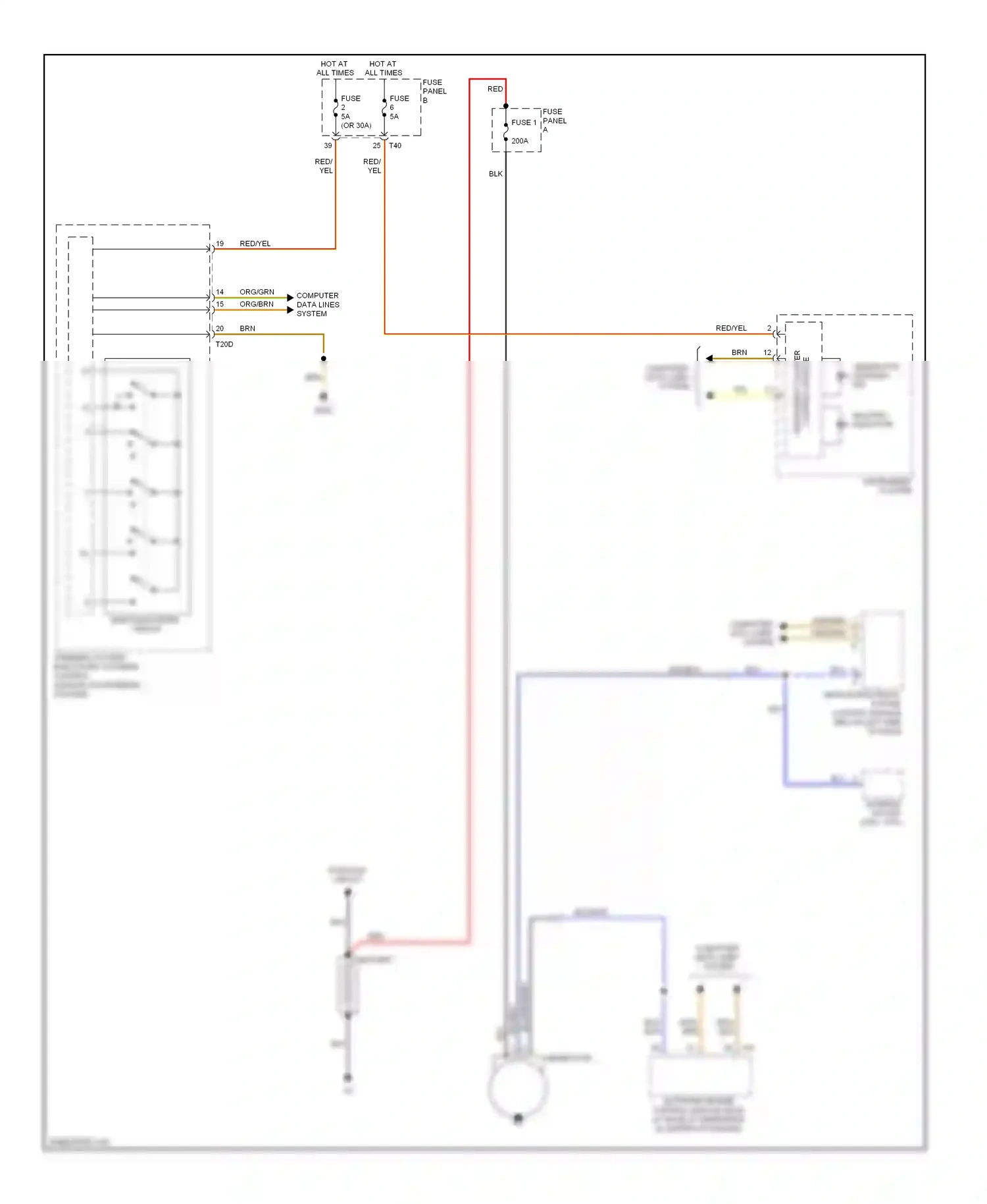 Volkswagen Jetta V (2005-2011) interior socket wiring diagram  (2 of 3)