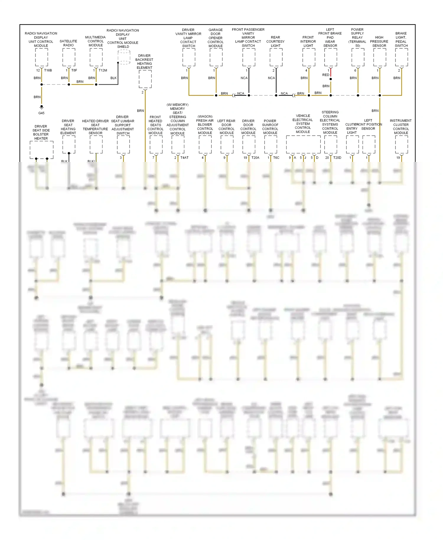 Volkswagen Jetta V (2005-2011) steering column electrical systems control module wiring diagram  (1 of 1)
