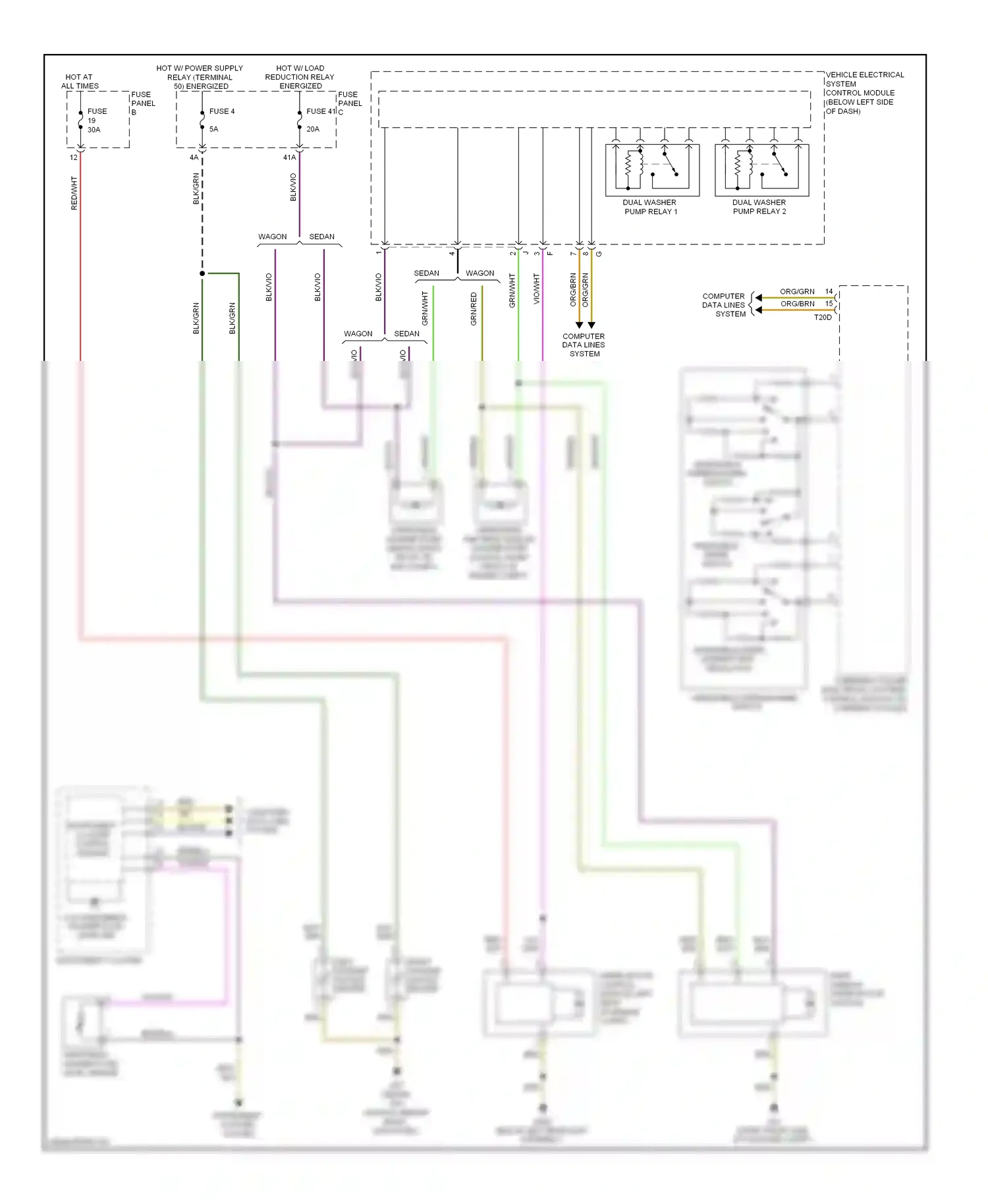 Volkswagen Jetta V (2005-2011) steering column electronic systems control module (on steering column, wiring diagram  (19 of 19)