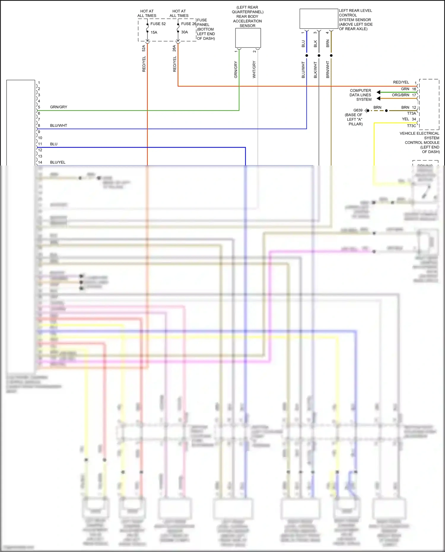 Volkswagen Jetta VII (2018-2021) left front level control system sensor wiring diagram  (1 of 1)