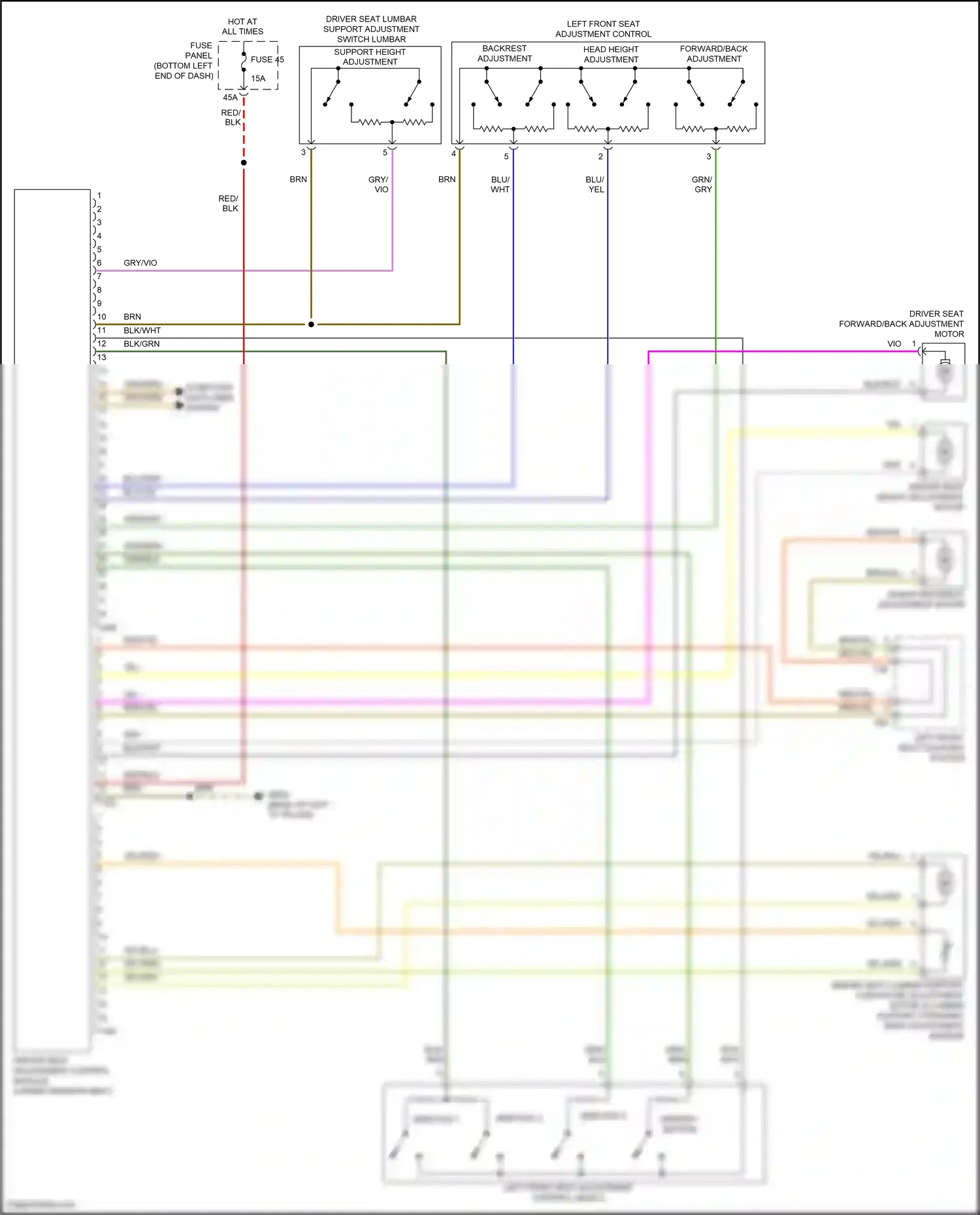 Volkswagen Jetta VII (2018-2021) memory button wiring diagram  (1 of 2)