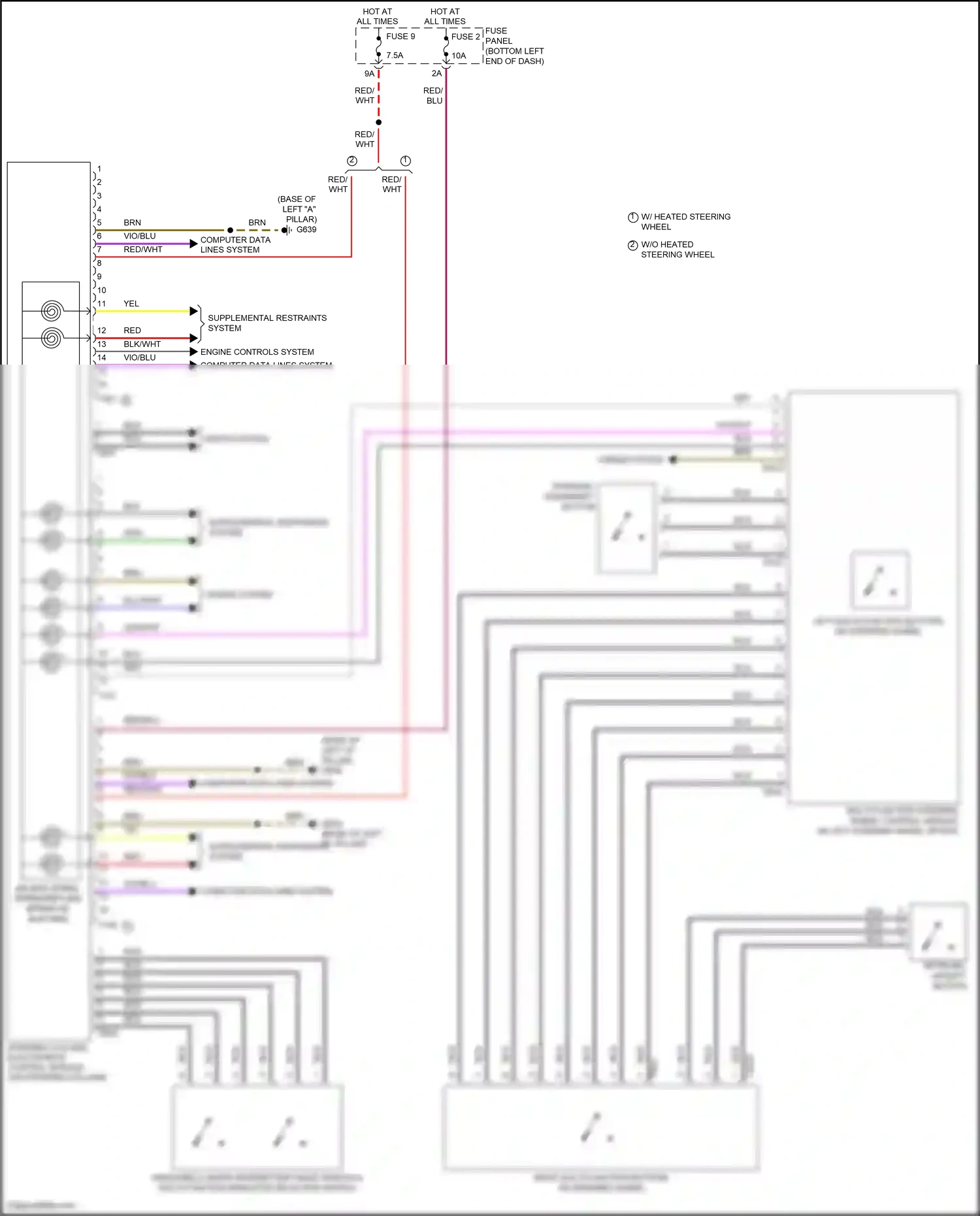 Volkswagen Jetta VII (2018-2021) multi-function steering wheel control module wiring diagram  (4 of 4)