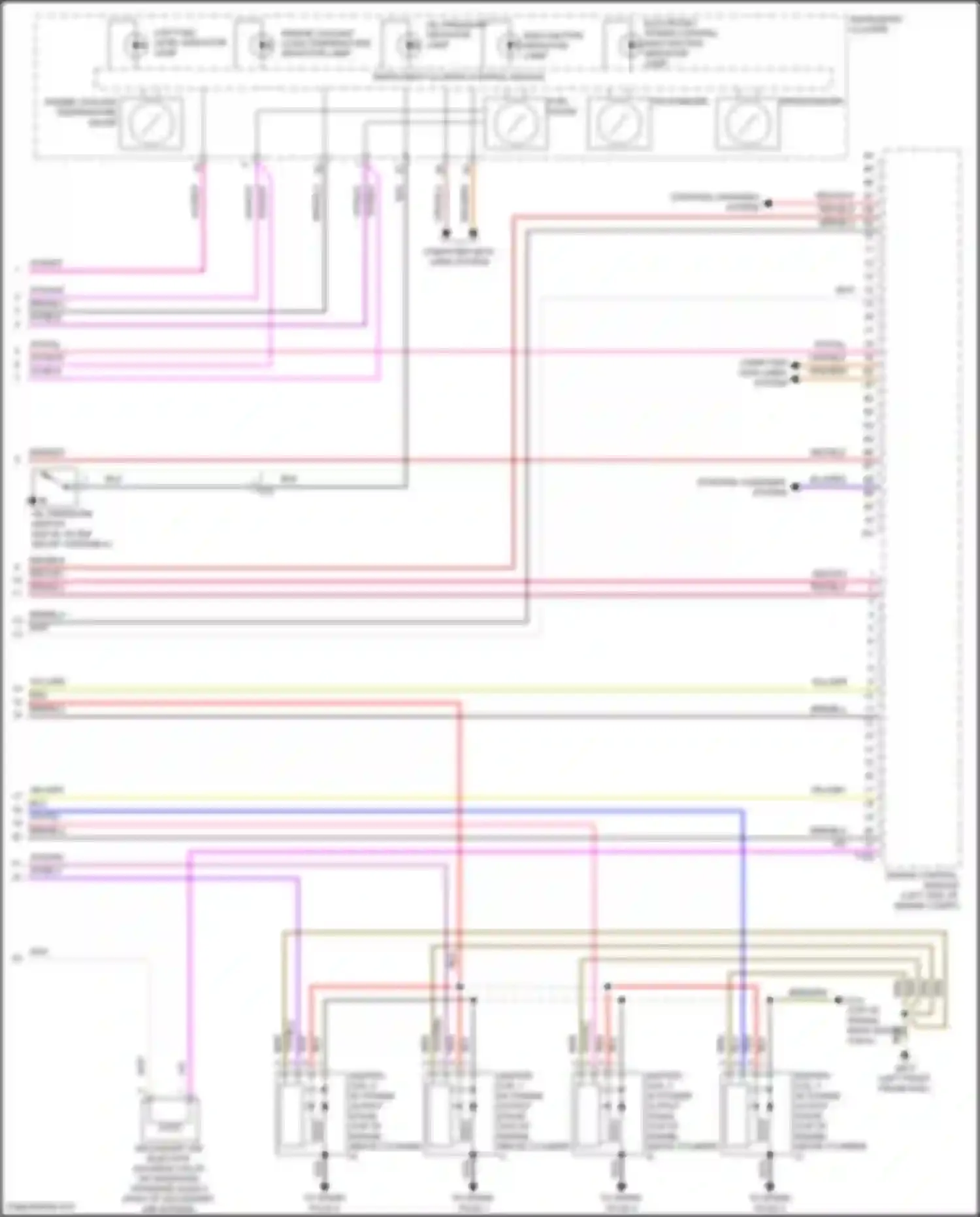 Wiring diagram engine coolant level/temperature indicator lamp for Volkswagen Passat (North America) I facelift (2015-2019) (1 of 1)