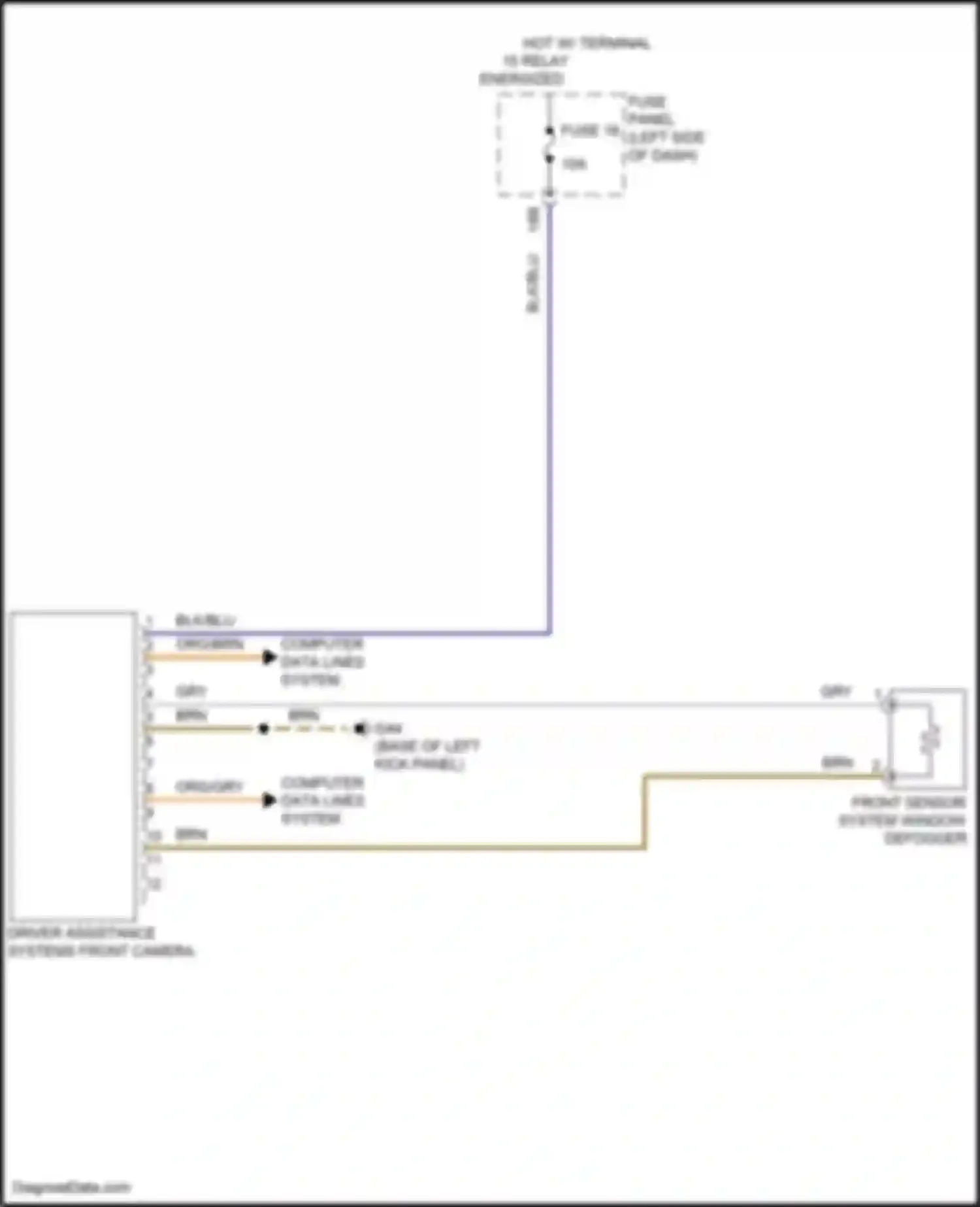 Wiring diagram front sensor system window defogger for Volkswagen Passat (North America) I facelift (2015-2019) (1 of 1)