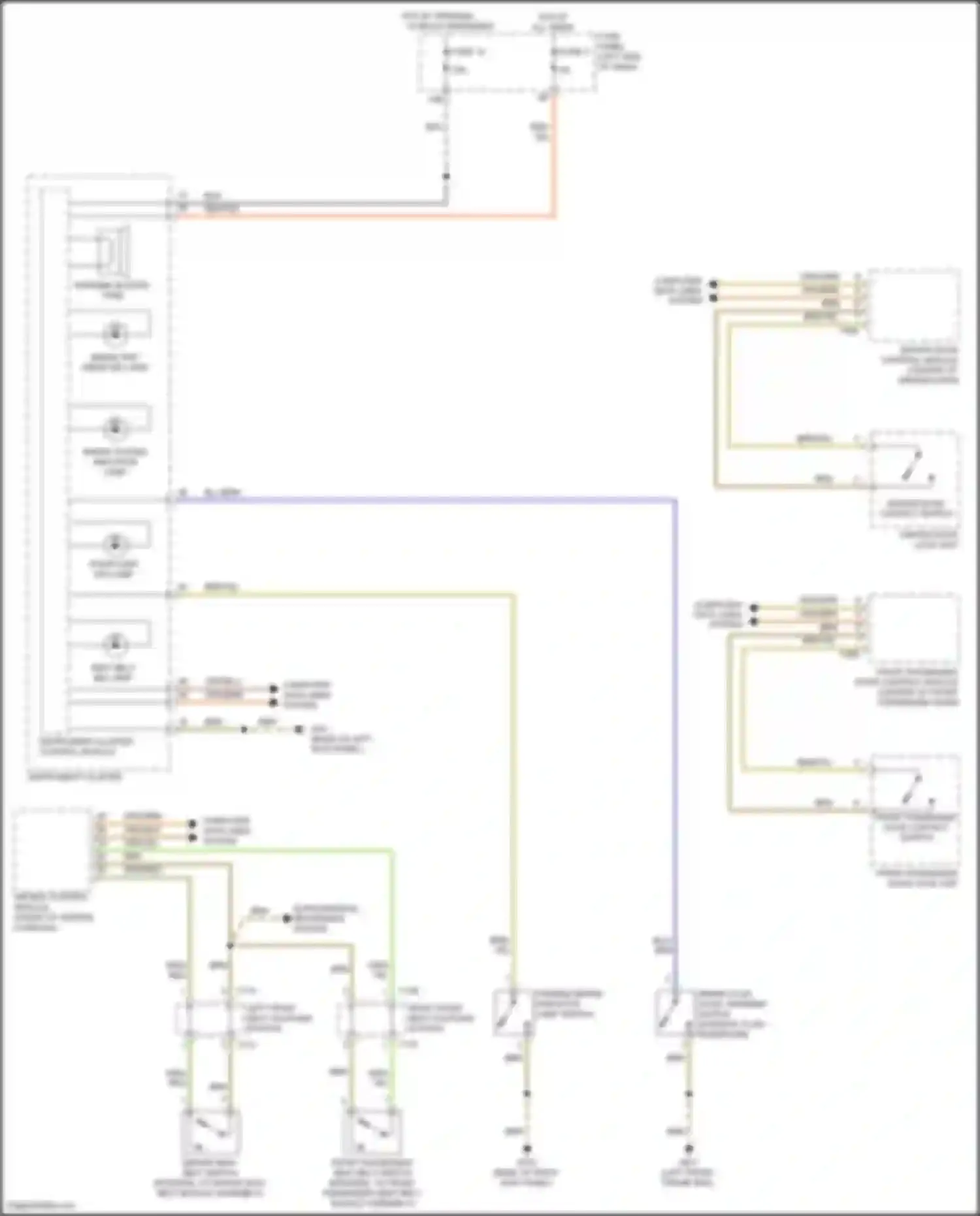 Wiring diagram brake system indicator lamp for Volkswagen Passat (North America) II (2019-2022) (1 of 1)
