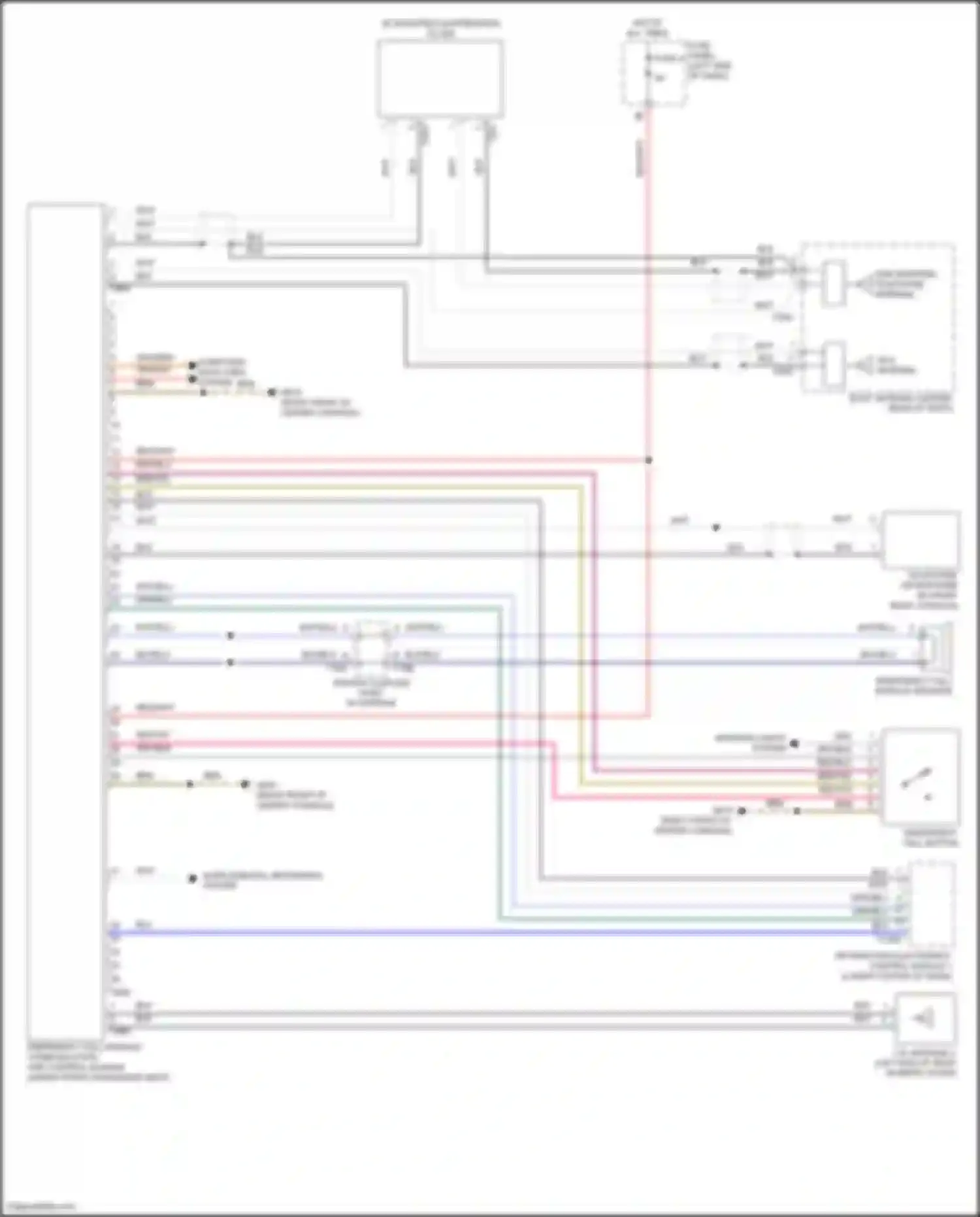 Wiring diagram emergency call module speaker for Volkswagen Passat (North America) II (2019-2022) (1 of 1)