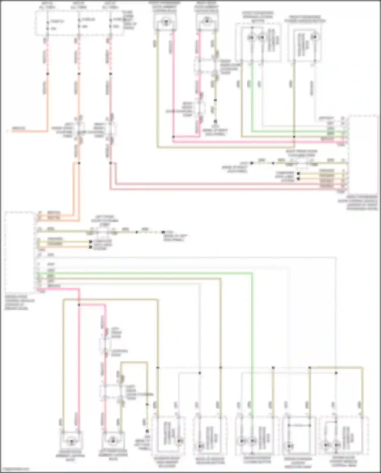 Wiring diagram front passenger power window button for Volkswagen Passat (North America) II (2019-2022) (1 of 2)