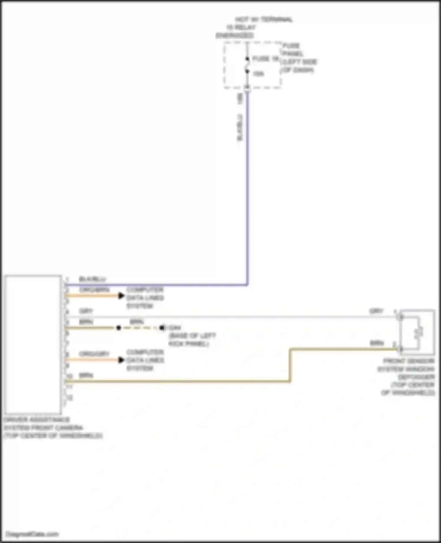 Wiring diagram front sensor system window defogger for Volkswagen Passat (North America) II (2019-2022) (1 of 1)