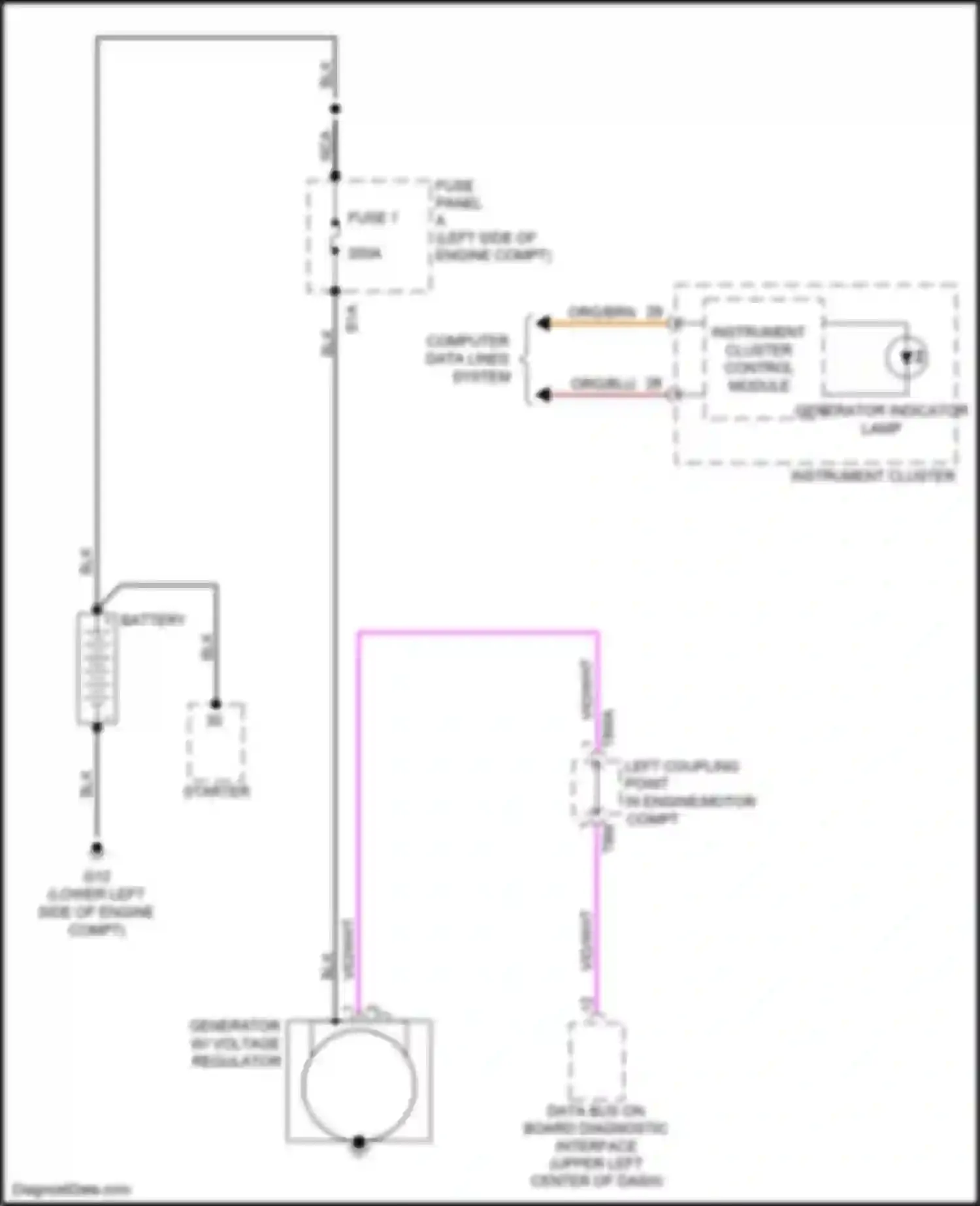 Wiring diagram generator indicator lamp for Volkswagen Passat (North America) II (2019-2022) (1 of 1)