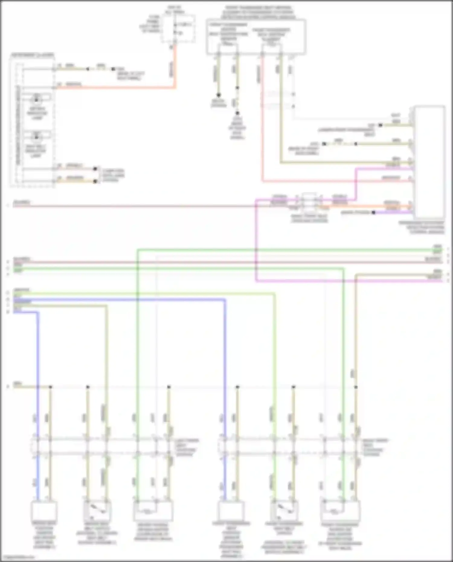 Wiring diagram passenger occupant detection system control module for Volkswagen Passat (North America) II (2019-2022) (5 of 5)