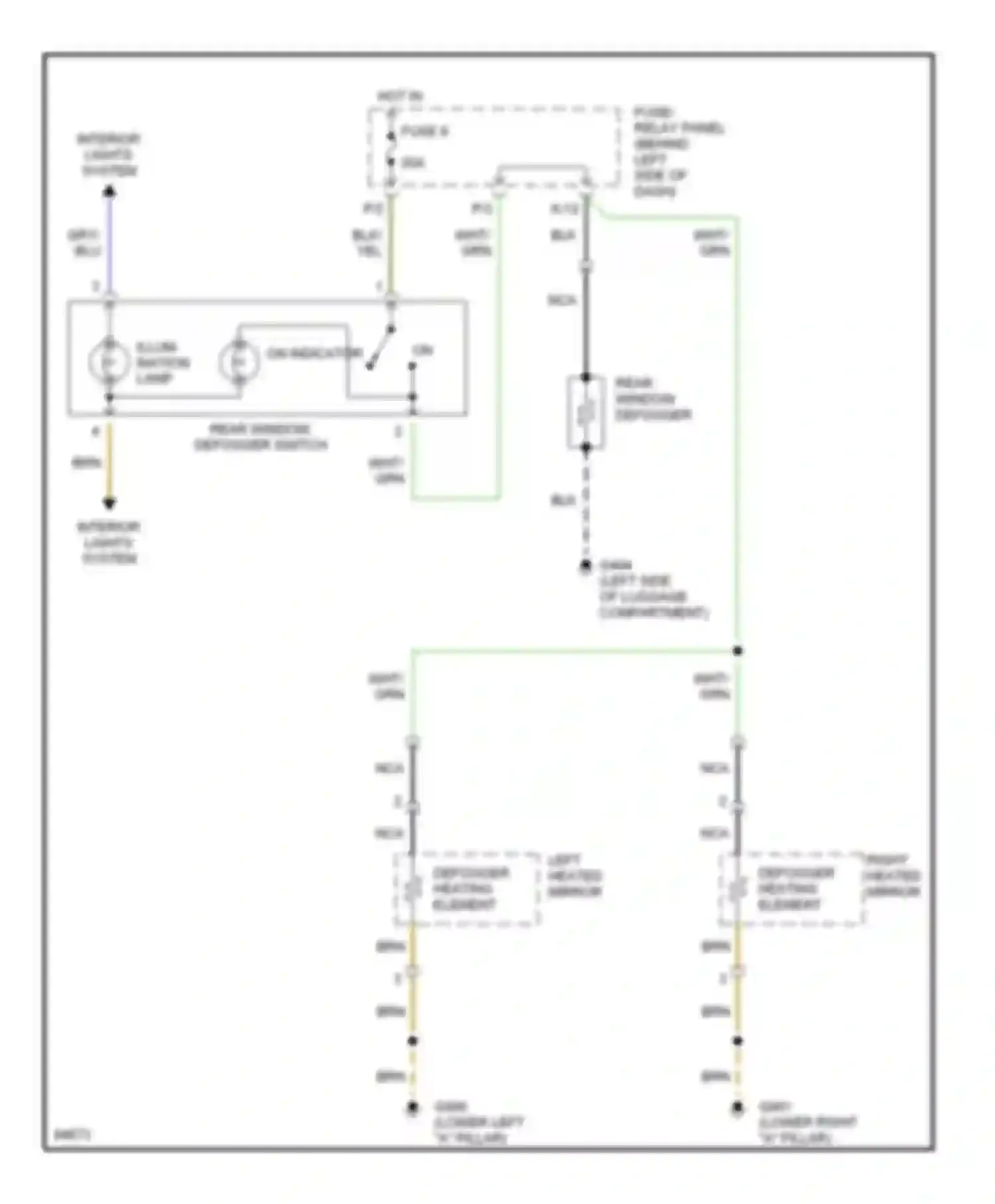 Passat Volkswagen B4 (1993-1997): Defoggers circuit
