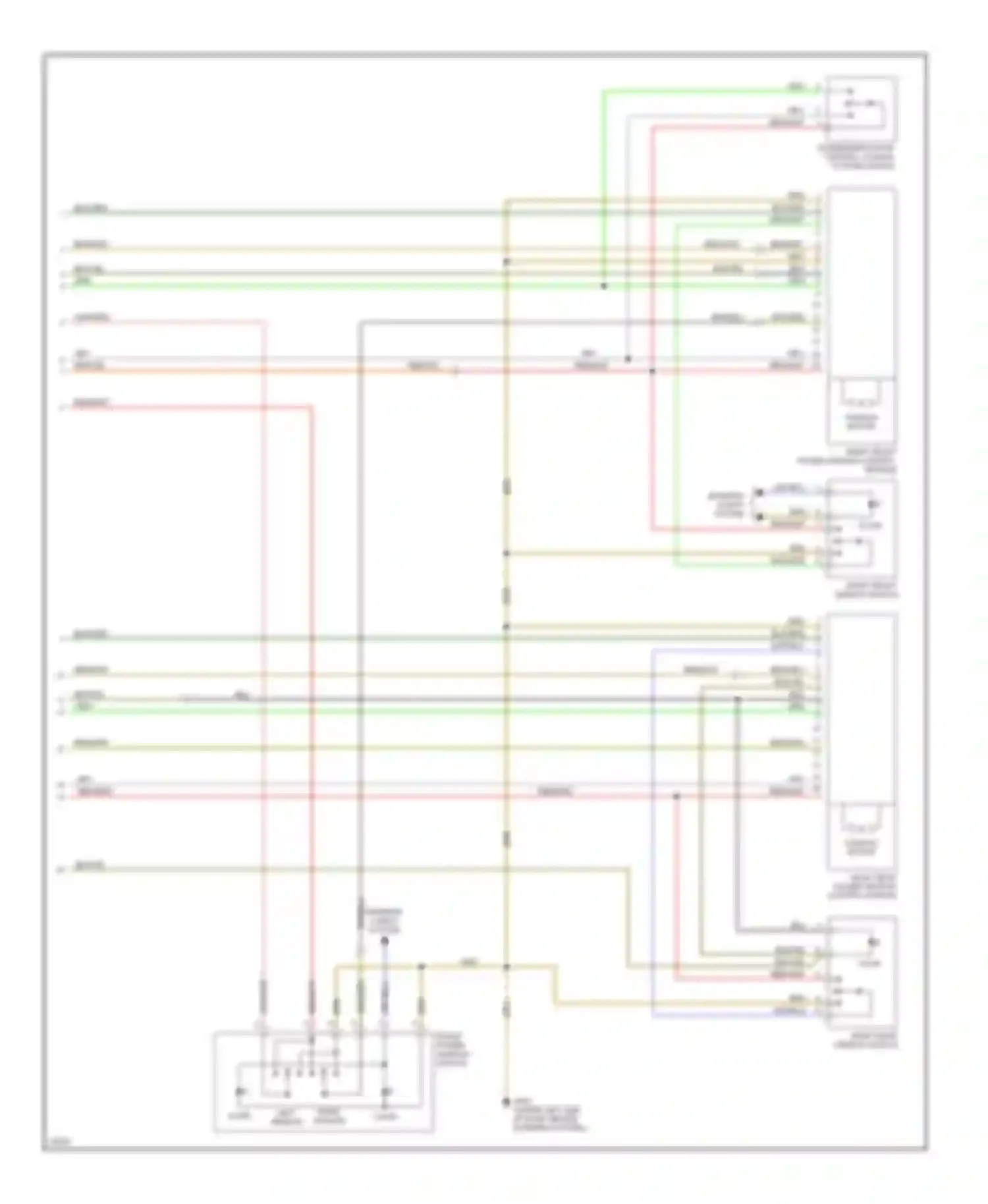Passat Volkswagen B4 (1993-1997): Power window system wiring diagram (1995-96 circuit 2 of 2)