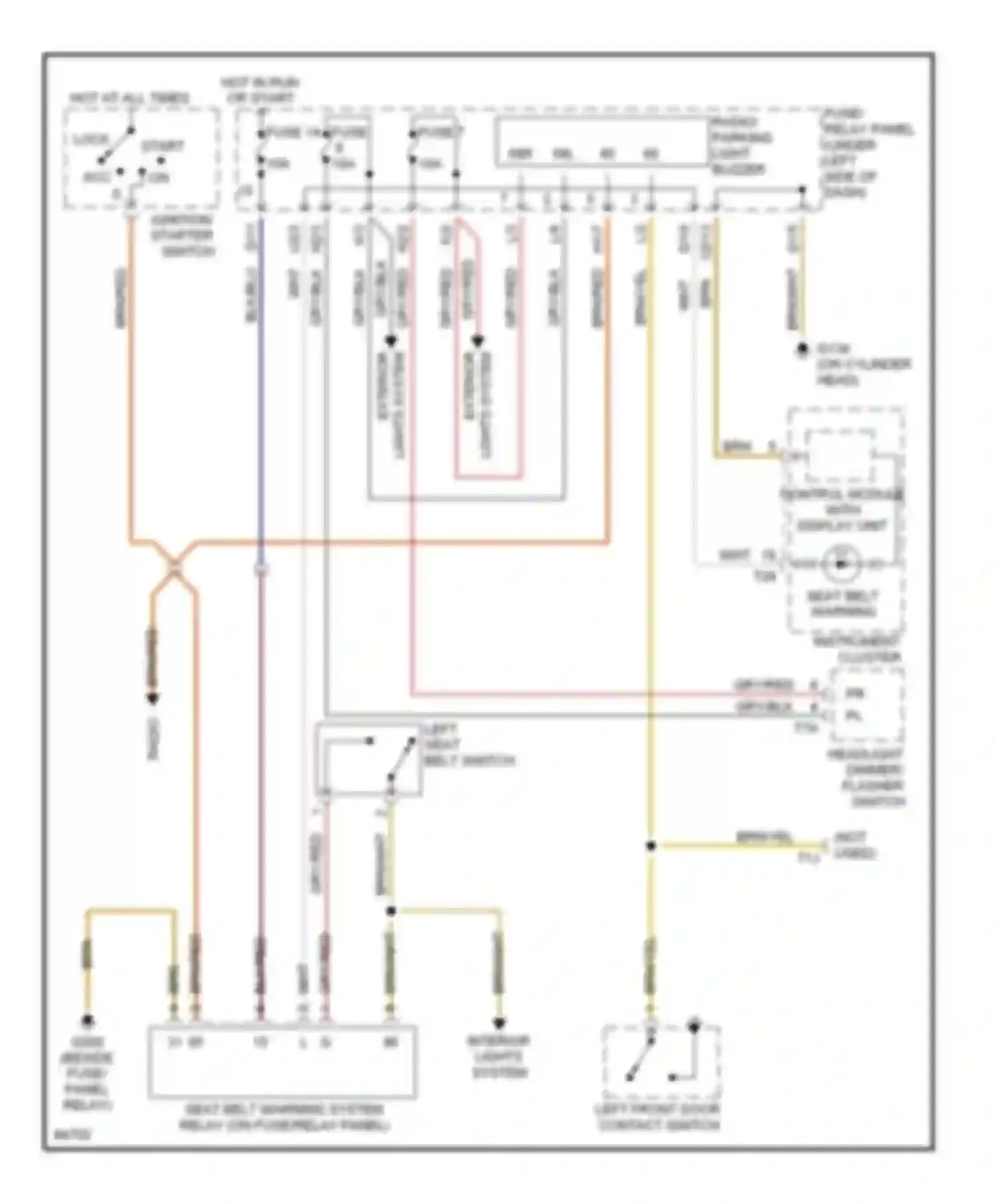 Passat Volkswagen B4 (1993-1997): Warning systems circuit