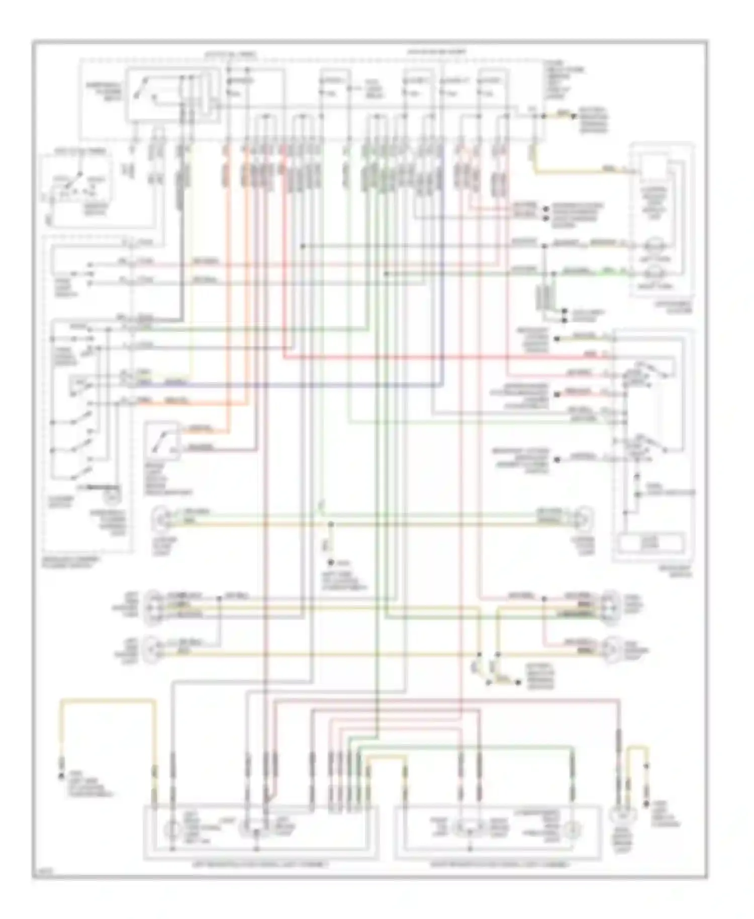 Wiring diagram emergency flasher relay for Volkswagen Passat B4 (1993-1997) (1 of 2)