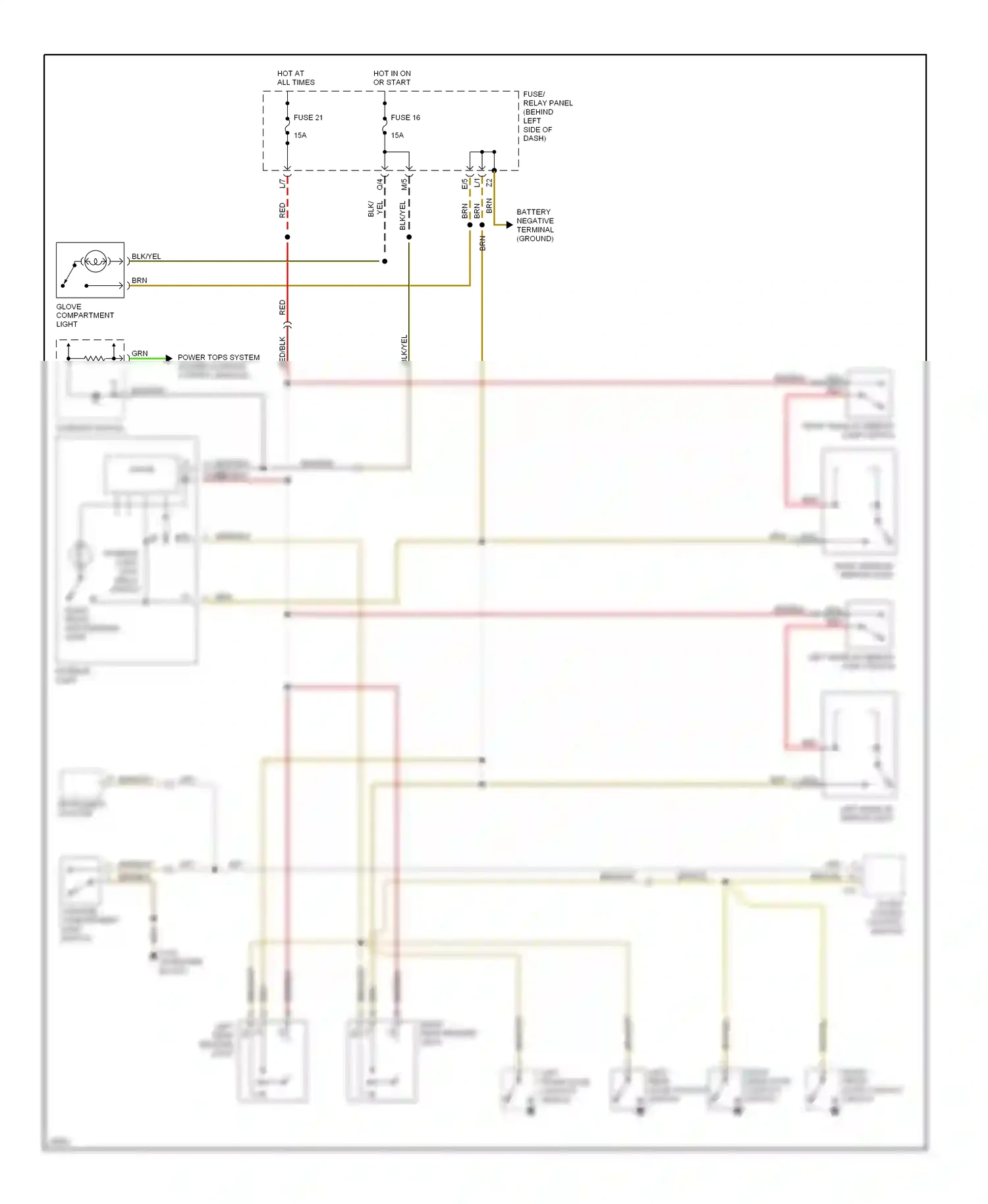 Wiring diagram interior light) for Volkswagen Passat B4 (1993-1997) (1 of 1)