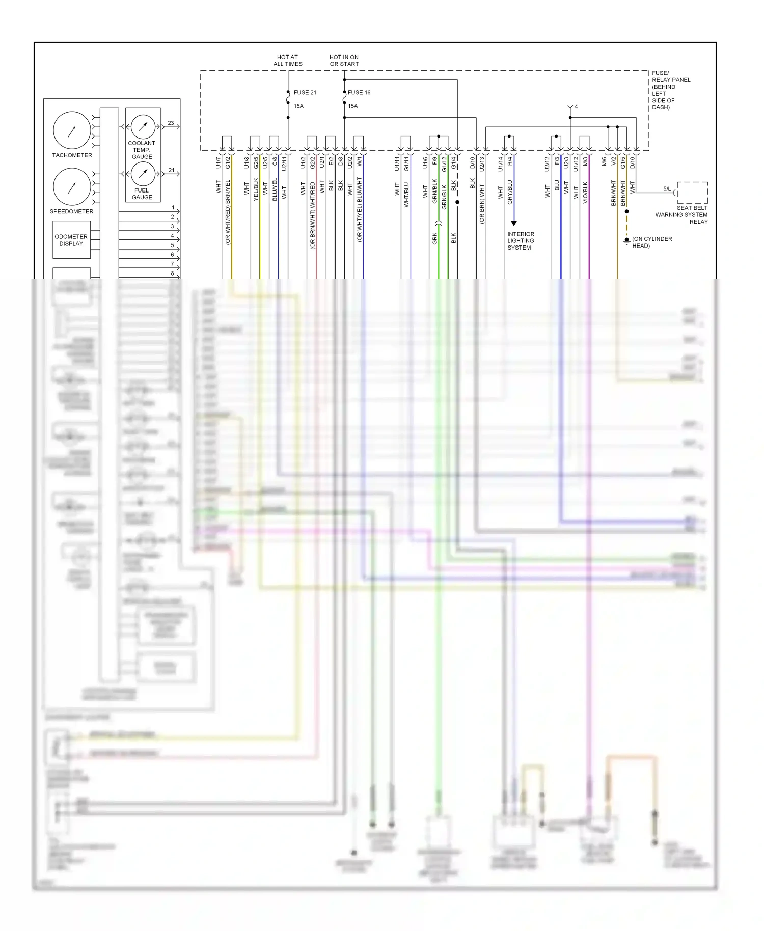 Wiring diagram interior lighting system for Volkswagen Passat B4 (1993-1997) (1 of 1)