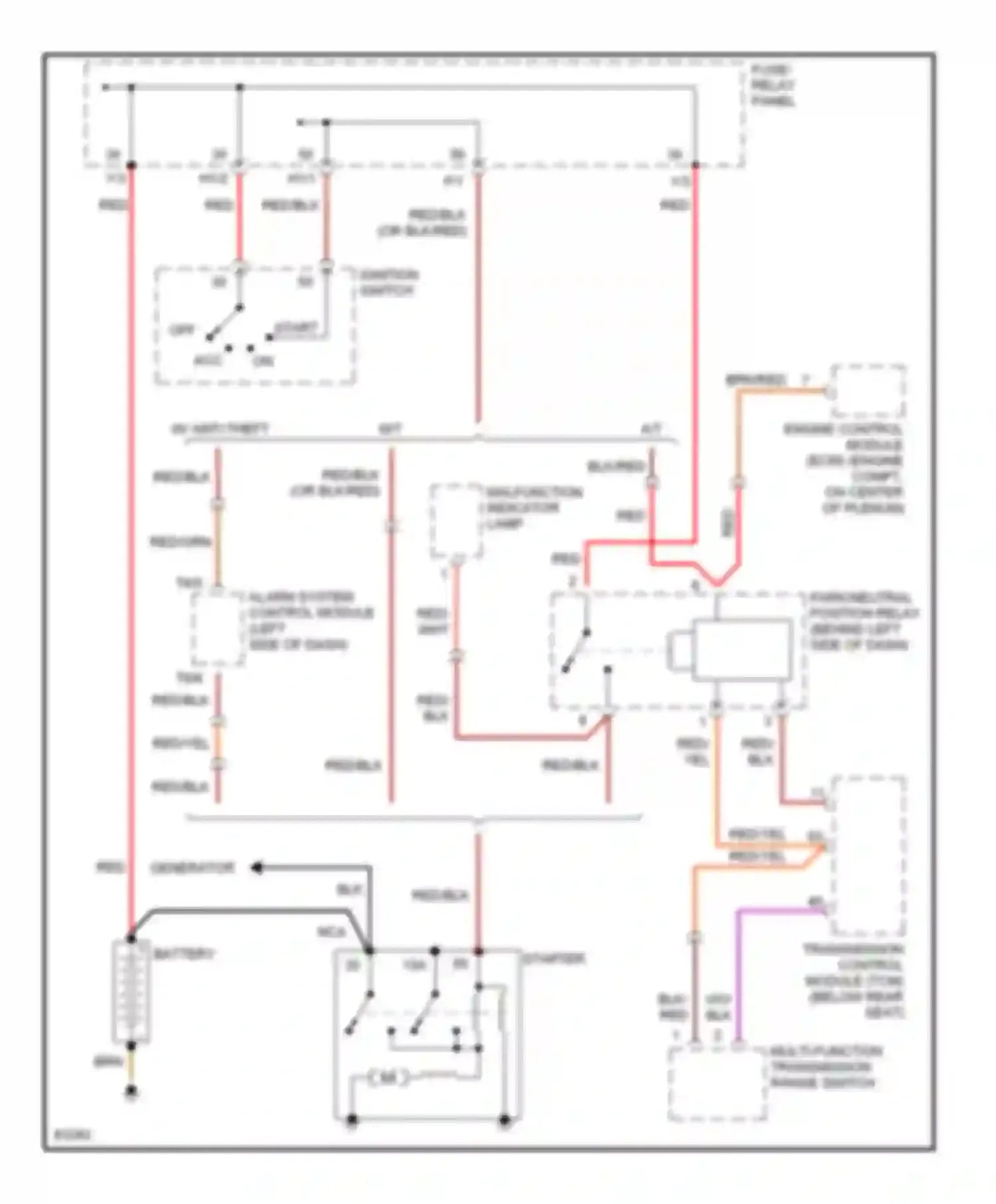 Wiring diagram malfunction indicator lamp for Volkswagen Passat B4 (1993-1997) (1 of 1)