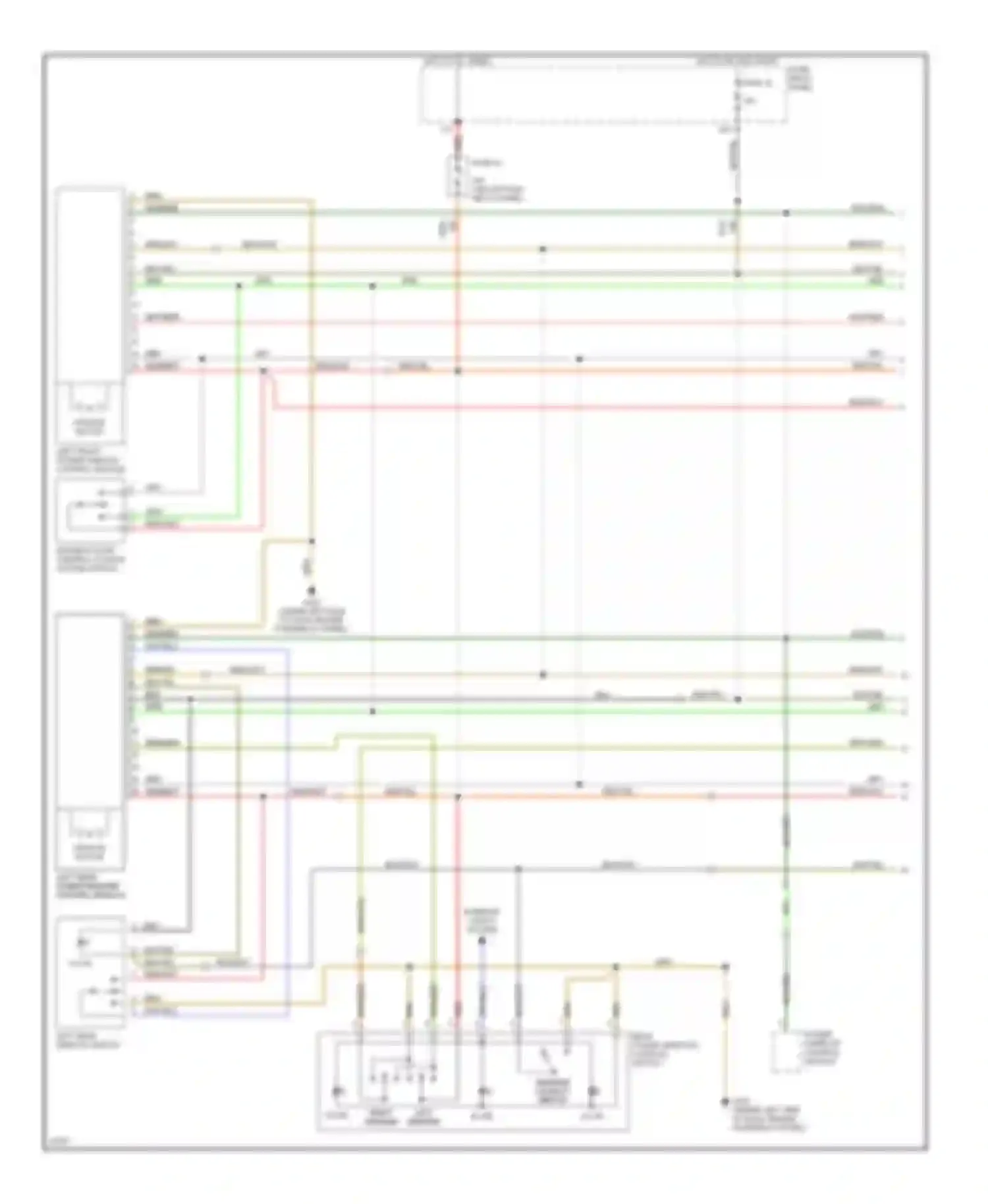Wiring diagram rear power windows console switch for Volkswagen Passat B4 (1993-1997) (4 of 4)