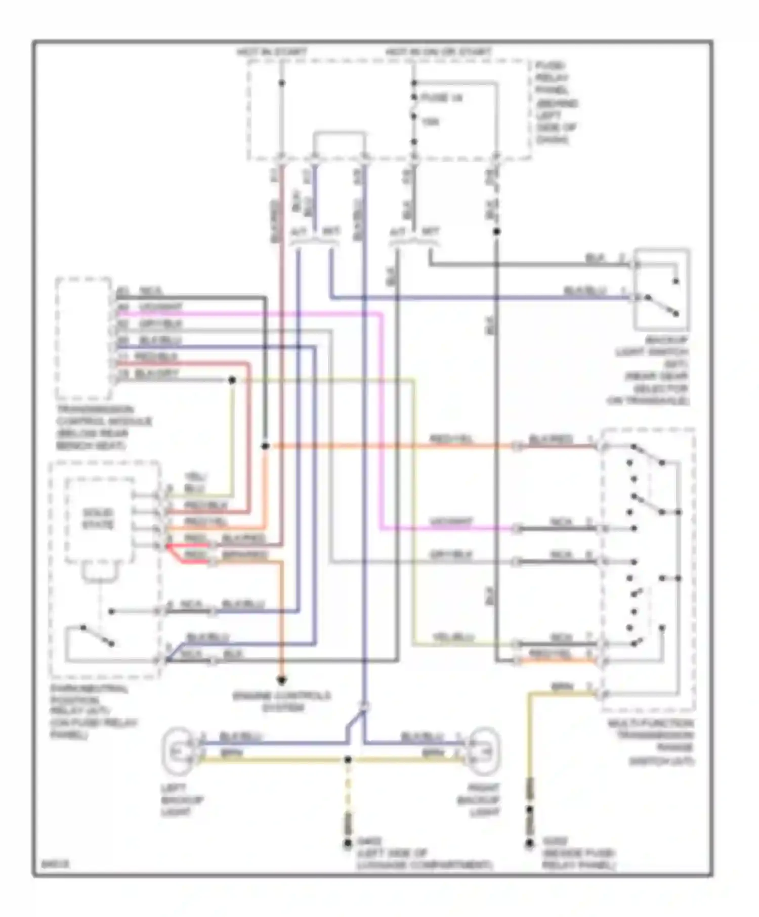 Wiring diagram right backup light for Volkswagen Passat B4 (1993-1997) (1 of 1)