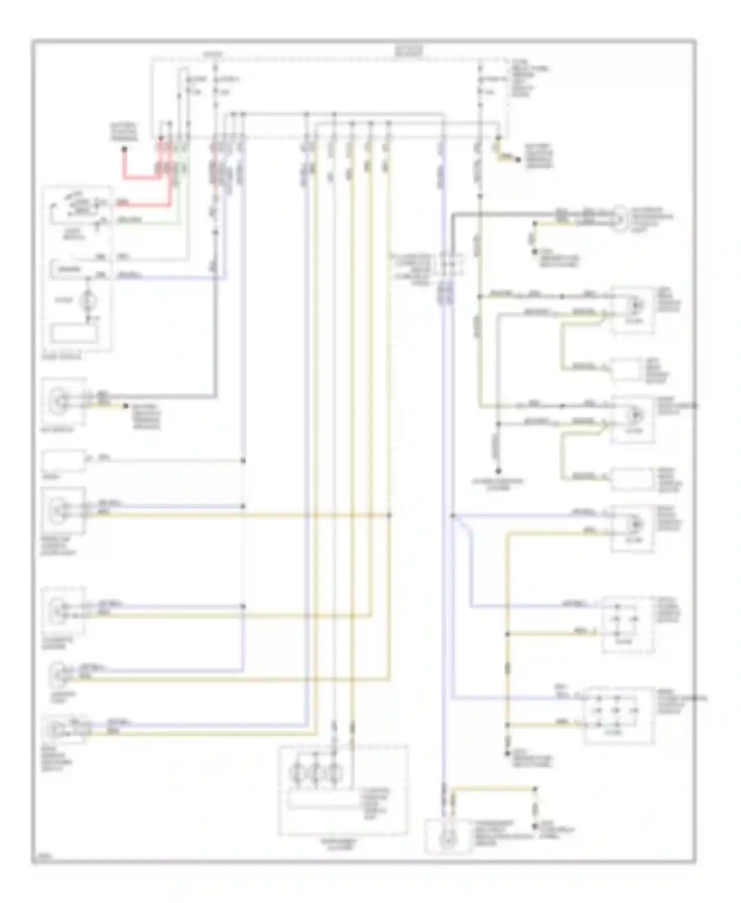 Wiring diagram right front window switch for Volkswagen Passat B4 (1993-1997) (2 of 3)