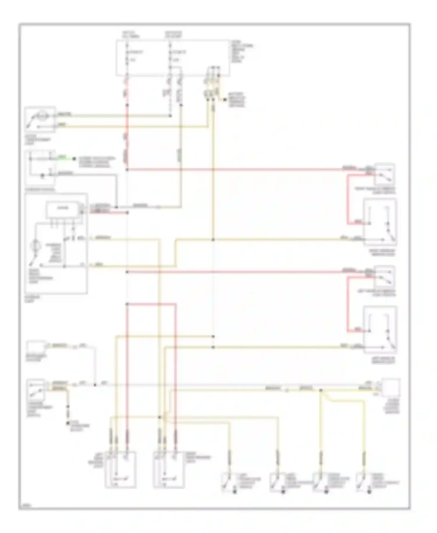 Wiring diagram right make-up mirror light switch for Volkswagen Passat B4 (1993-1997) (1 of 1)