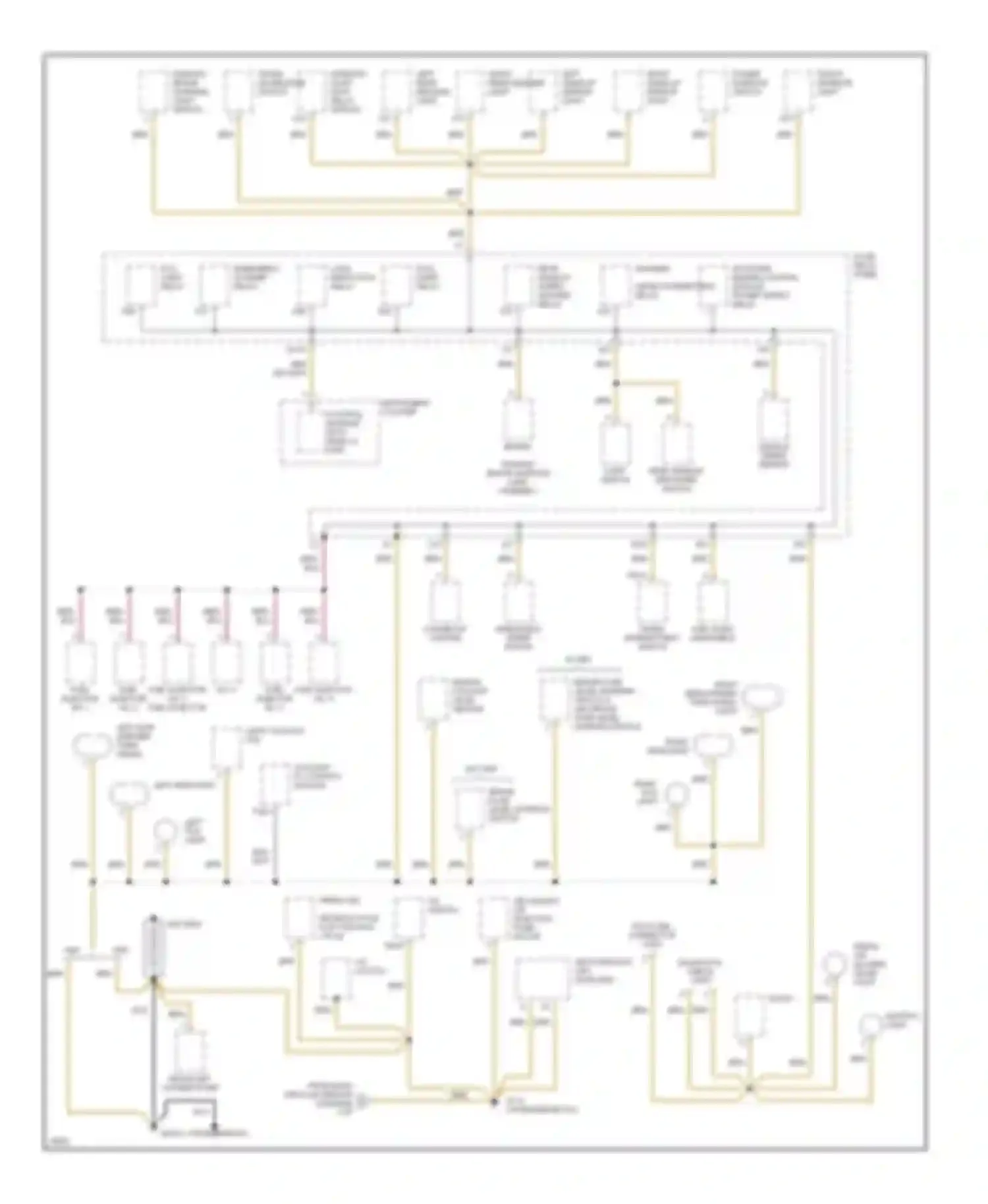 Wiring diagram right make-up mirror light for Volkswagen Passat B4 (1993-1997) (2 of 2)