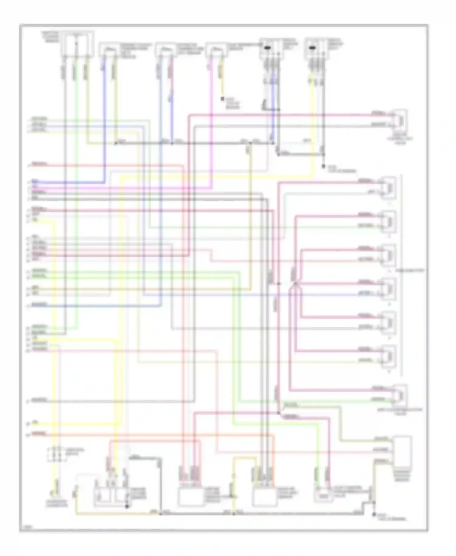 Wiring diagram top of engine) for Volkswagen Passat B4 (1993-1997) (2 of 2)