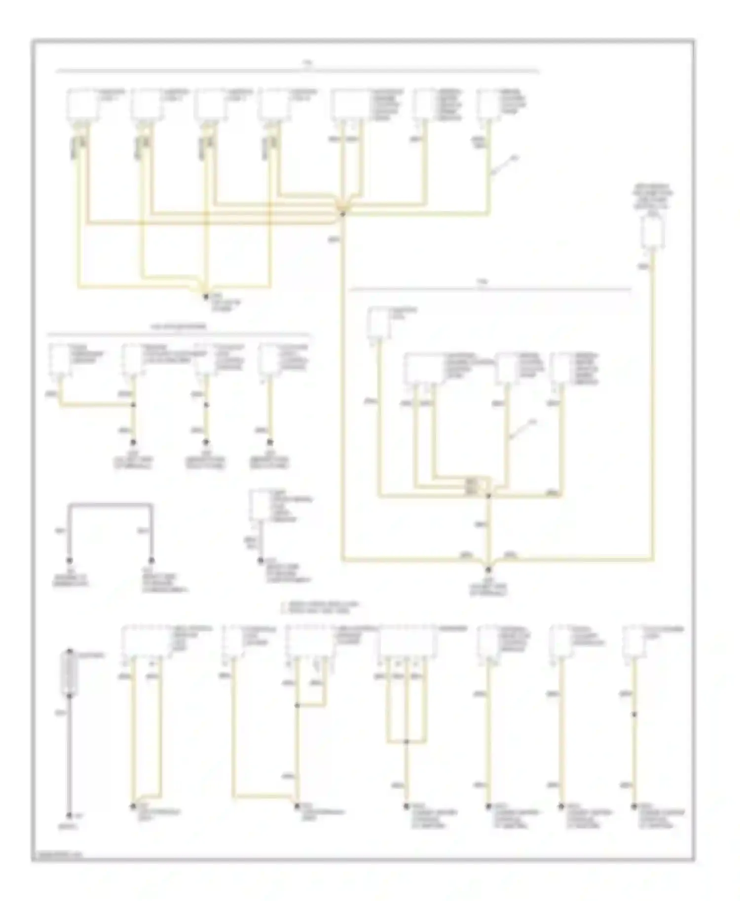 Passat Volkswagen B5 facelift (2000-2005): Ground distribution circuit (1 of 5)
