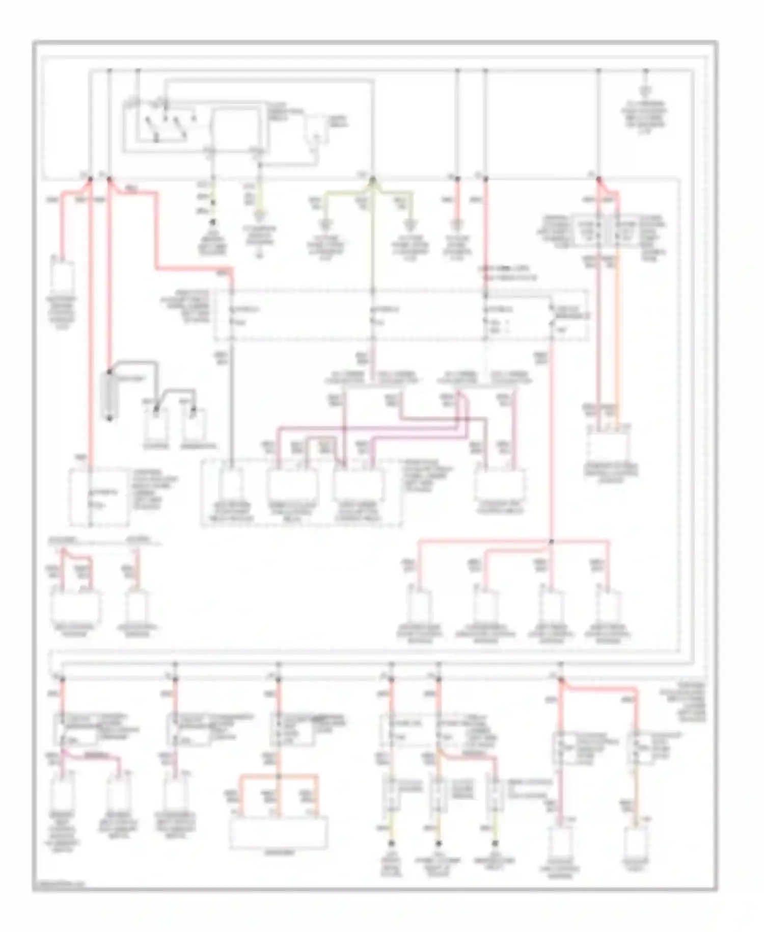 Passat Volkswagen B5 facelift (2000-2005): Power distribution circuit (1 of 4)