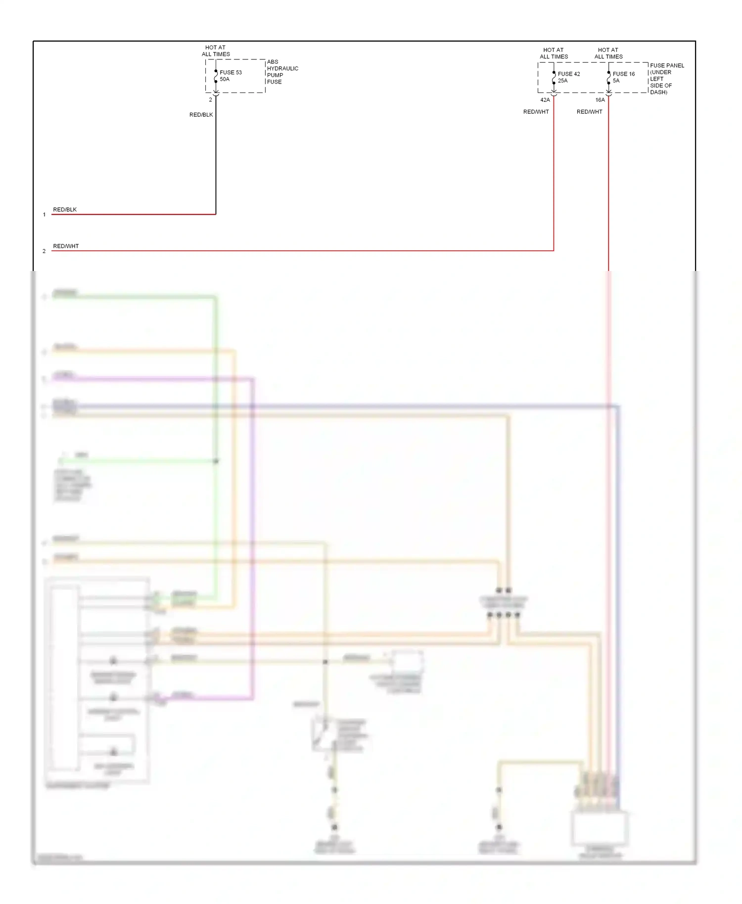 Wiring diagram abs warning light for Volkswagen Passat B5 facelift (2000-2005) (1 of 1)