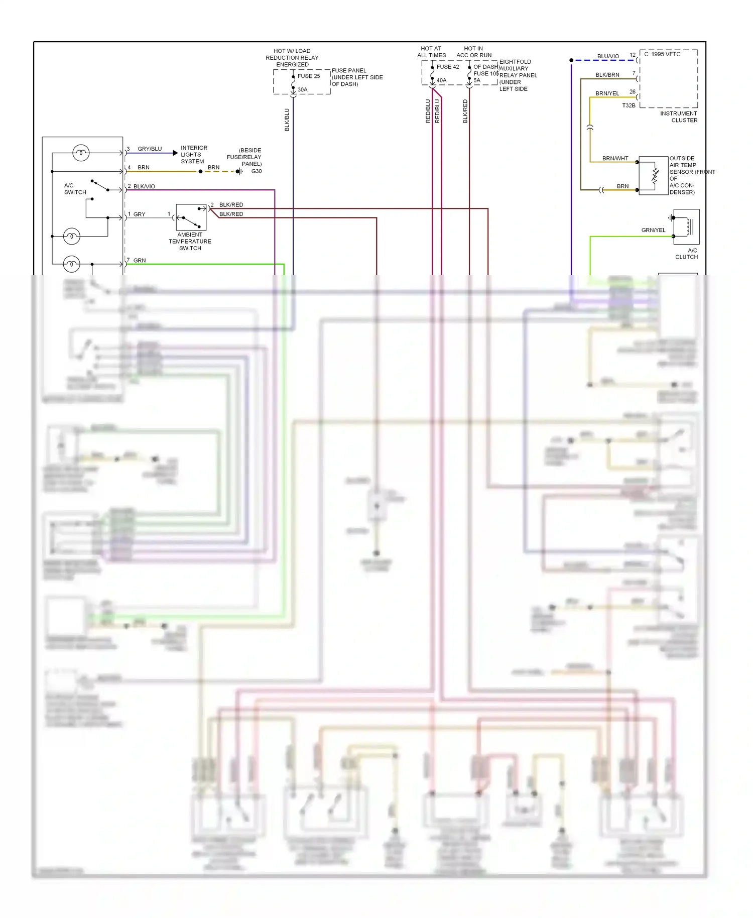 Wiring diagram a/c switch for Volkswagen Passat B5 facelift (2000-2005) (1 of 2)