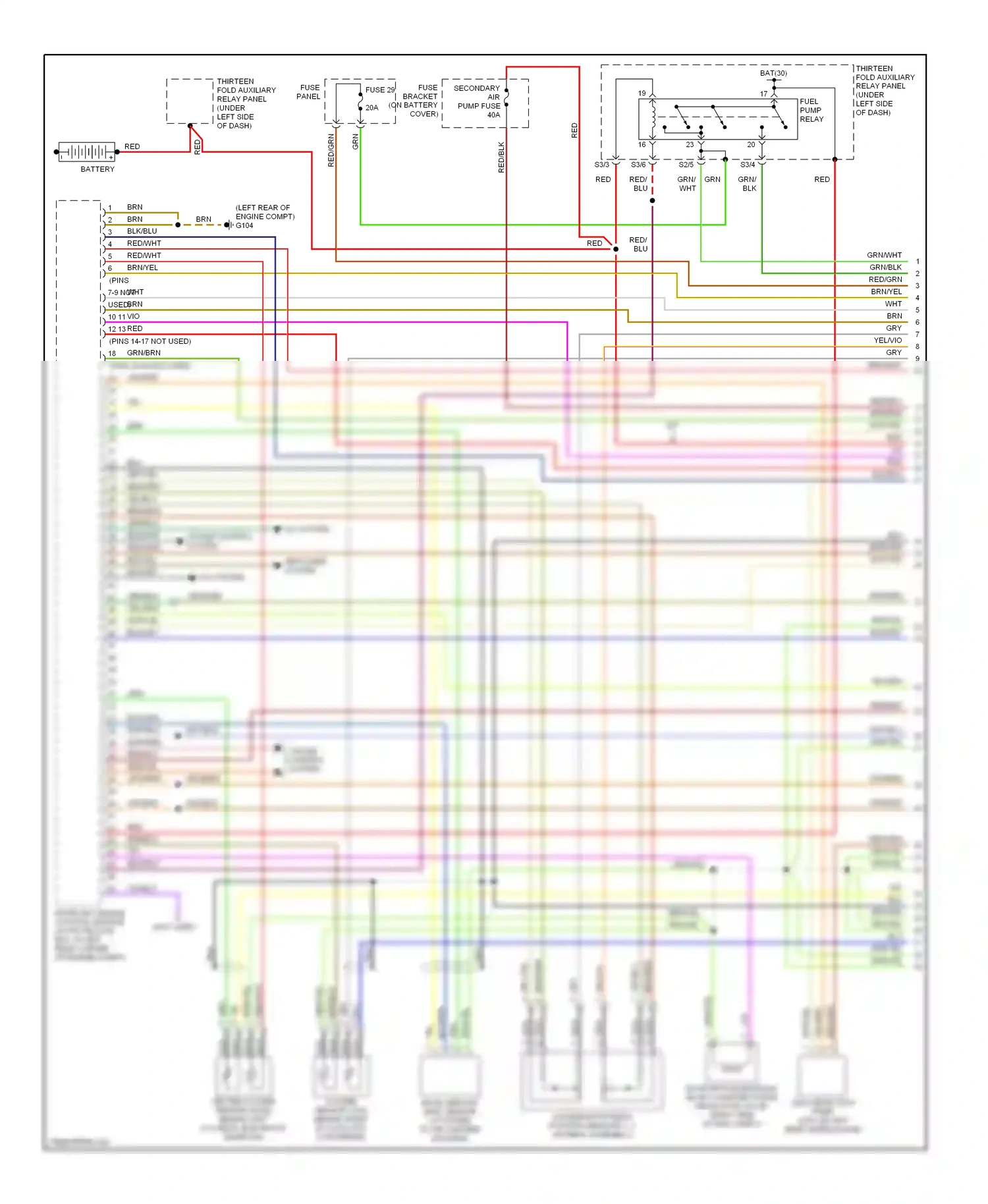 Wiring diagram fuse panel for Volkswagen Passat B5 facelift (2000-2005) (4 of 7)