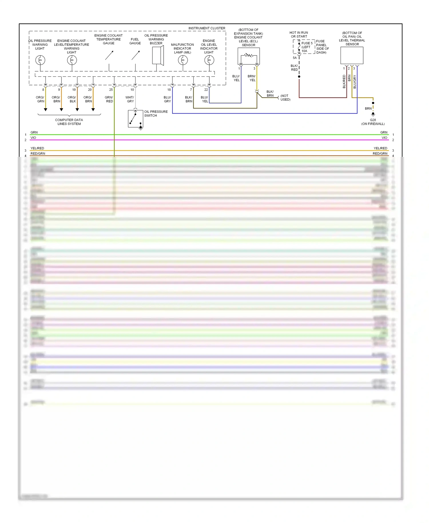 Wiring diagram fuse panel for Volkswagen Passat B5 facelift (2000-2005) (7 of 7)