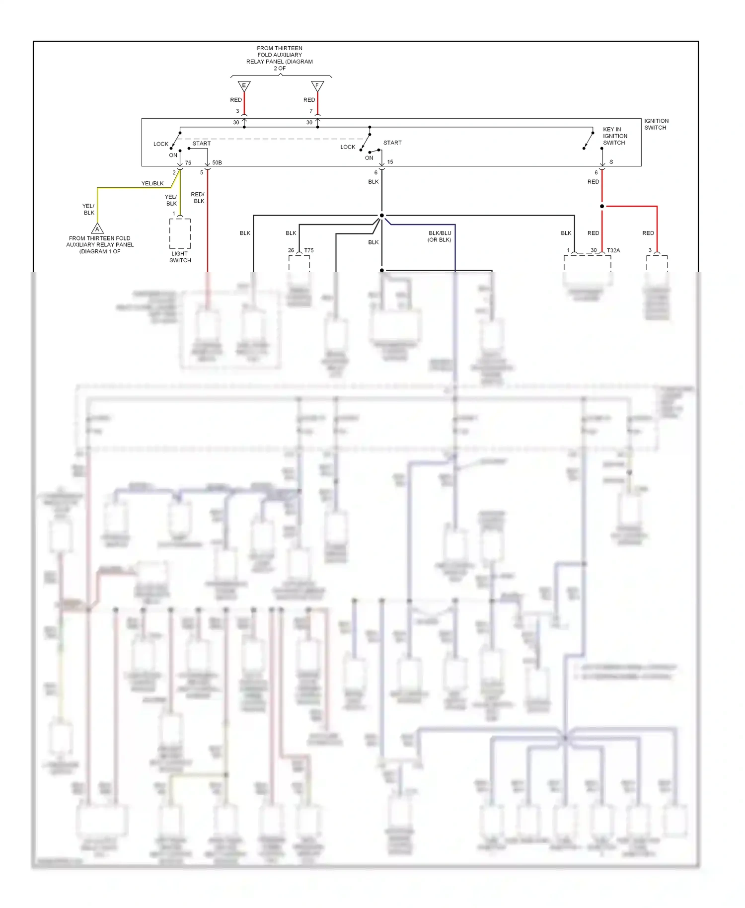Wiring diagram key-in ignition switch for Volkswagen Passat B5 facelift (2000-2005) (1 of 1)