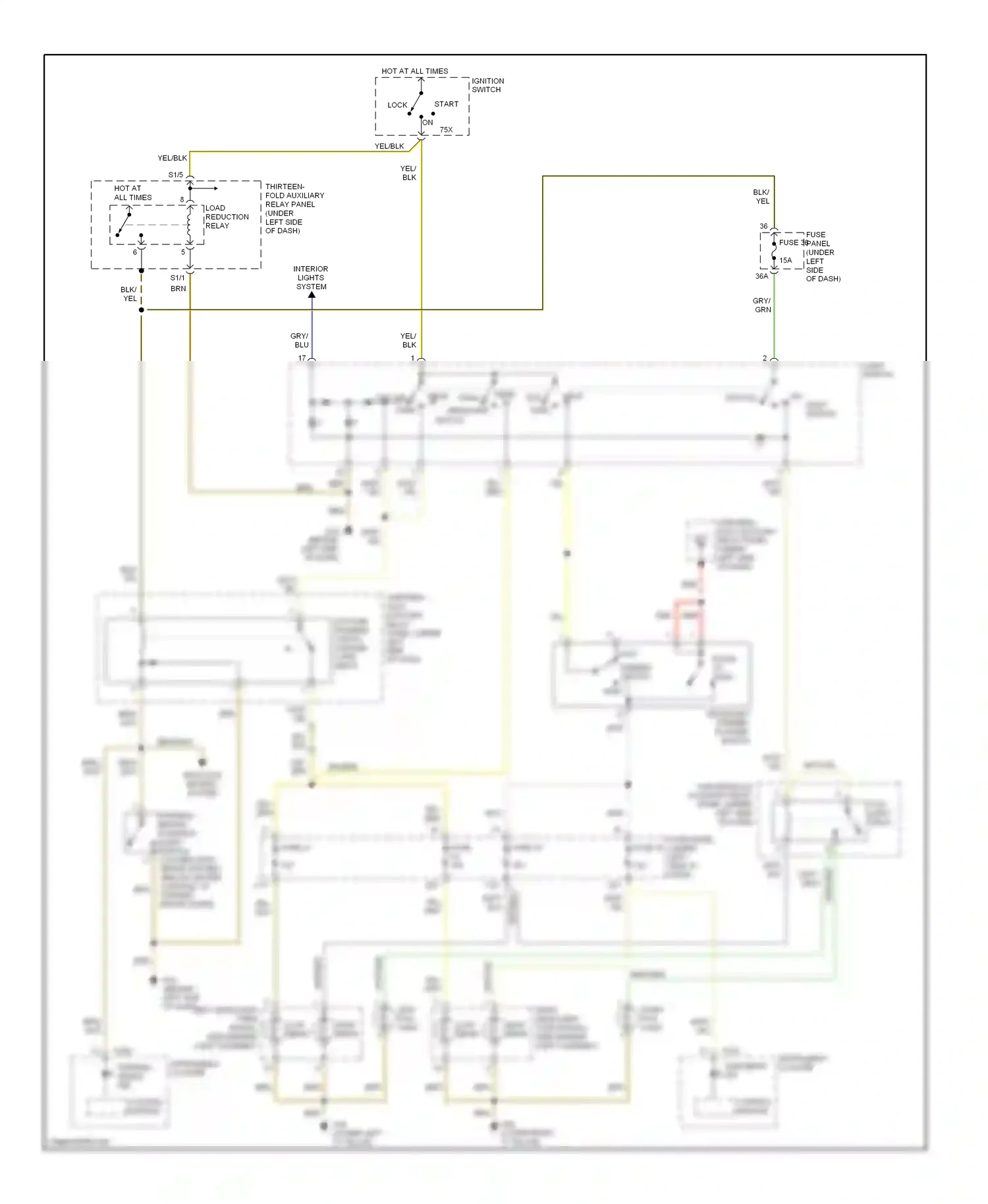 Wiring diagram light switch for Volkswagen Passat B5 facelift (2000-2005) (1 of 8)