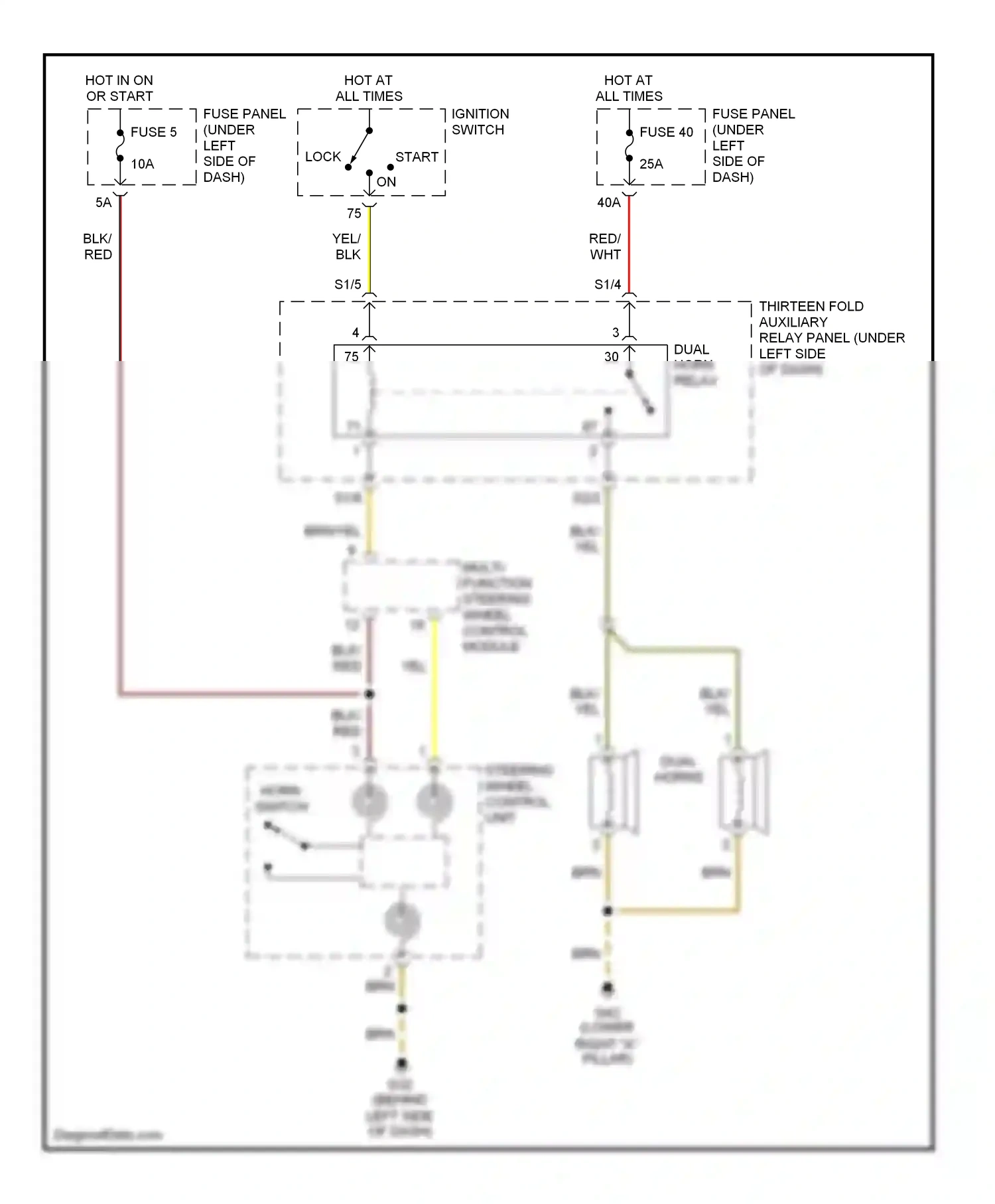 Wiring diagram multi-function steering wheel control module for Volkswagen Passat B5 facelift (2000-2005) (8 of 10)