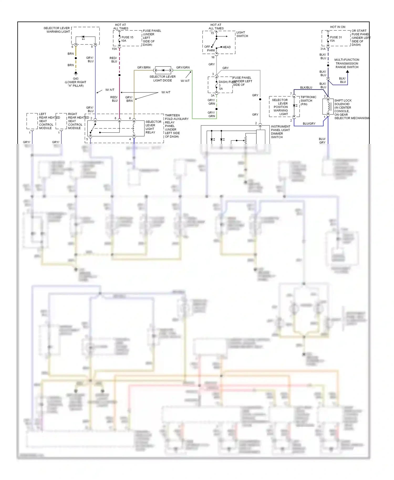 Wiring diagram outlet socket light for Volkswagen Passat B5 facelift (2000-2005) (1 of 1)